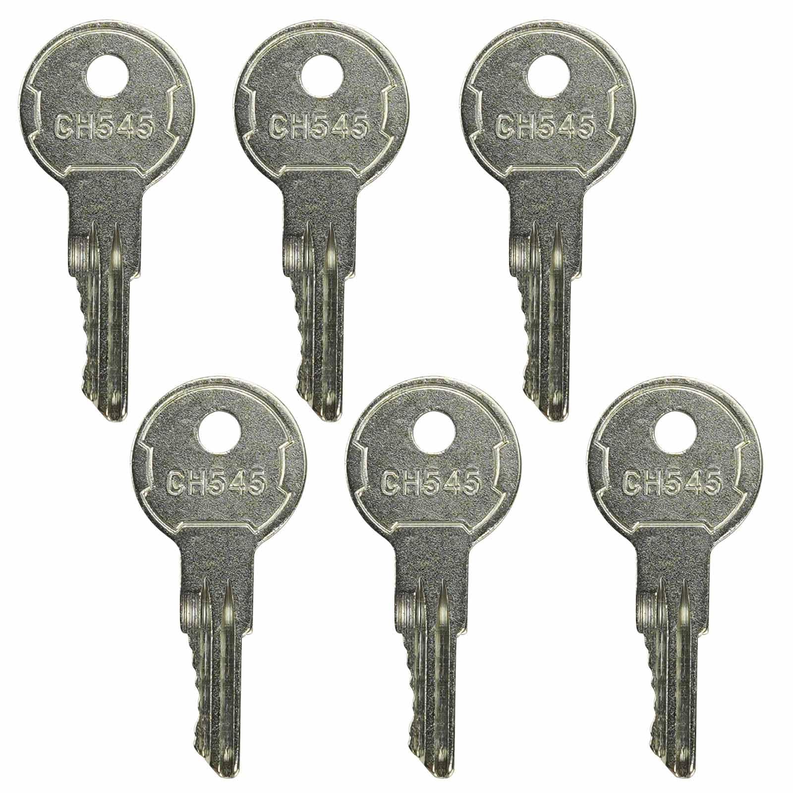 CH545 Keys - 6 Pack Compatible with Truck, Trailer, RV, Camper, Car Hauler, Tool Box & Safety Cabinet Locks - Heavy Duty Paddle Handle Replacement Keys for Outdoor and Storage Security