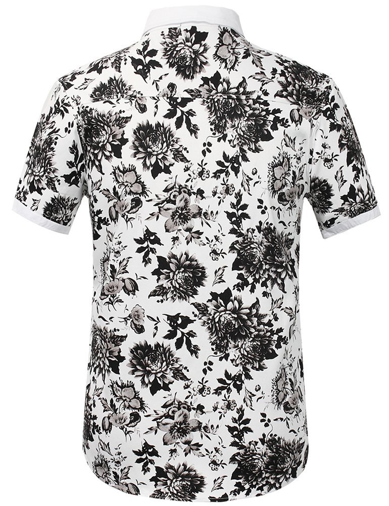 **Men's Hawaiian Shirt - Tropical Floral Short Sleeve Button Down Shirt for Beach Vacation & Summer Casual Wear**    *(Use for: Beach Parties, Luau Events, Summer Vacations, Casual Outings, Tropical Getaways)*