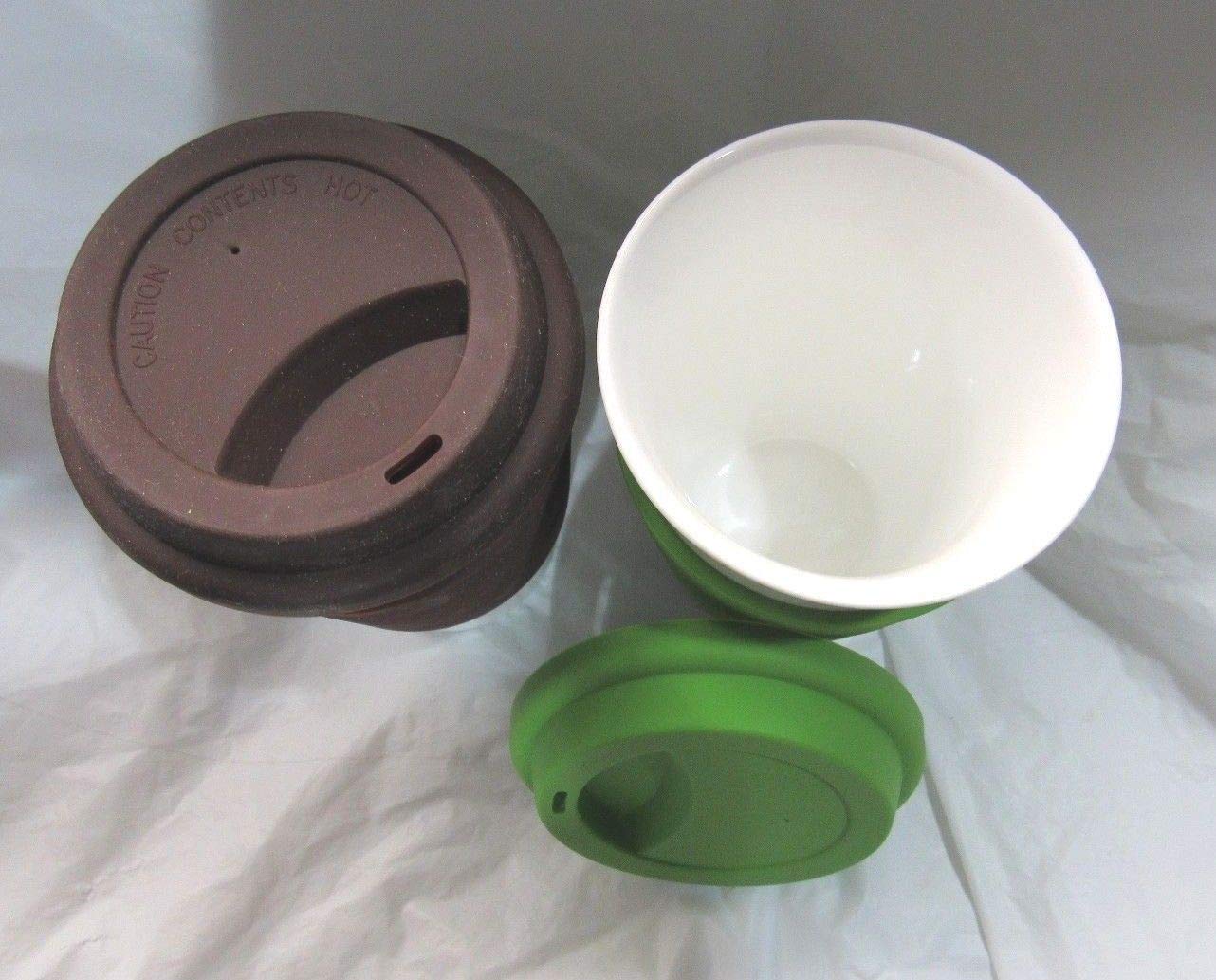 Eco-Friendly Travel Mugs Set of 2 - Reusable Green & Brown Insulated Coffee Cups for Hot & Cold Drinks | Perfect for Office, Commuting, Camping & Outdoor Activities (568840)