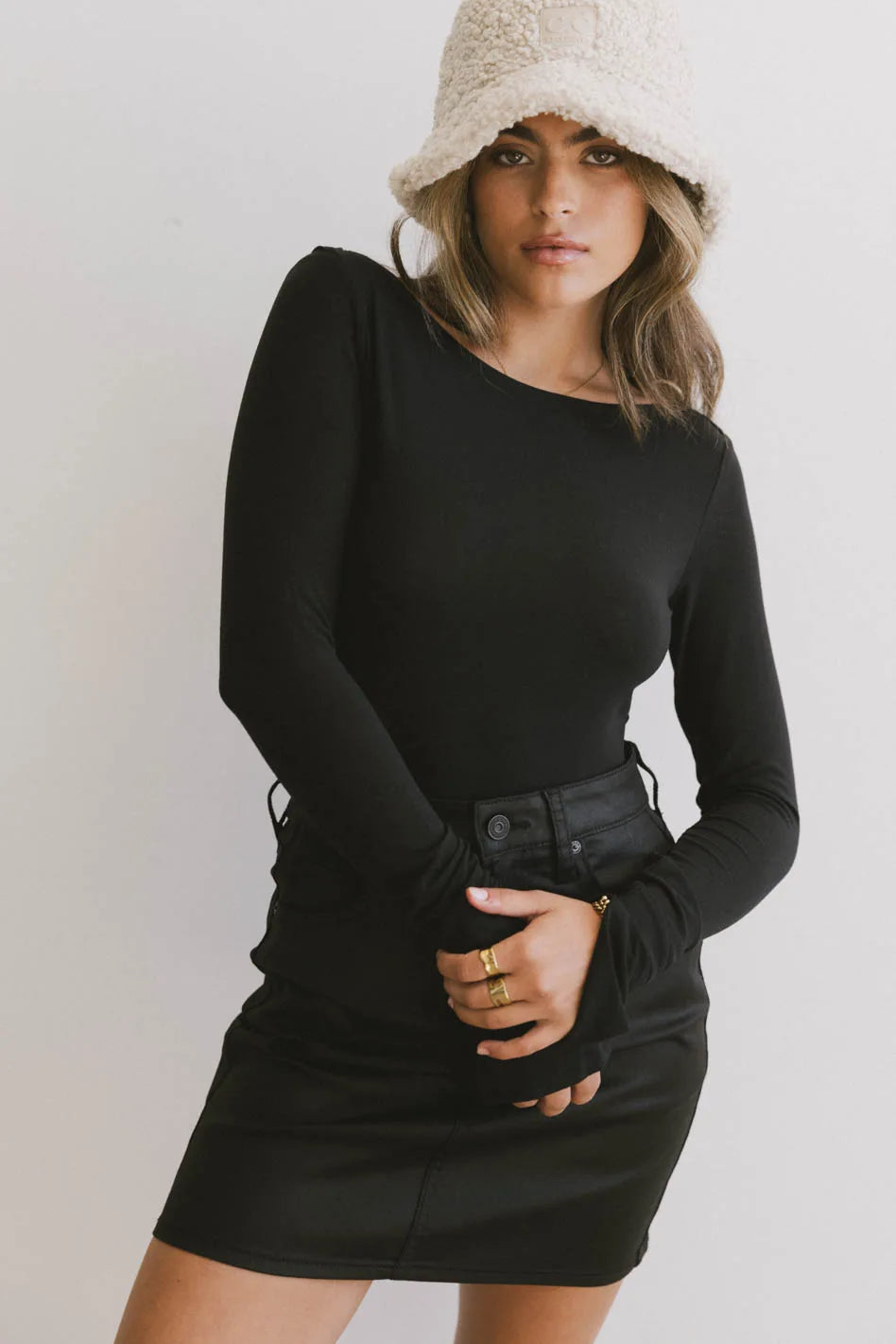 Graham Basic Black Top for Women - Soft Cotton Crewneck T-Shirt - Casual Everyday Wear - FINAL SALE | Perfect for Layering, Work, and Weekend Outfits