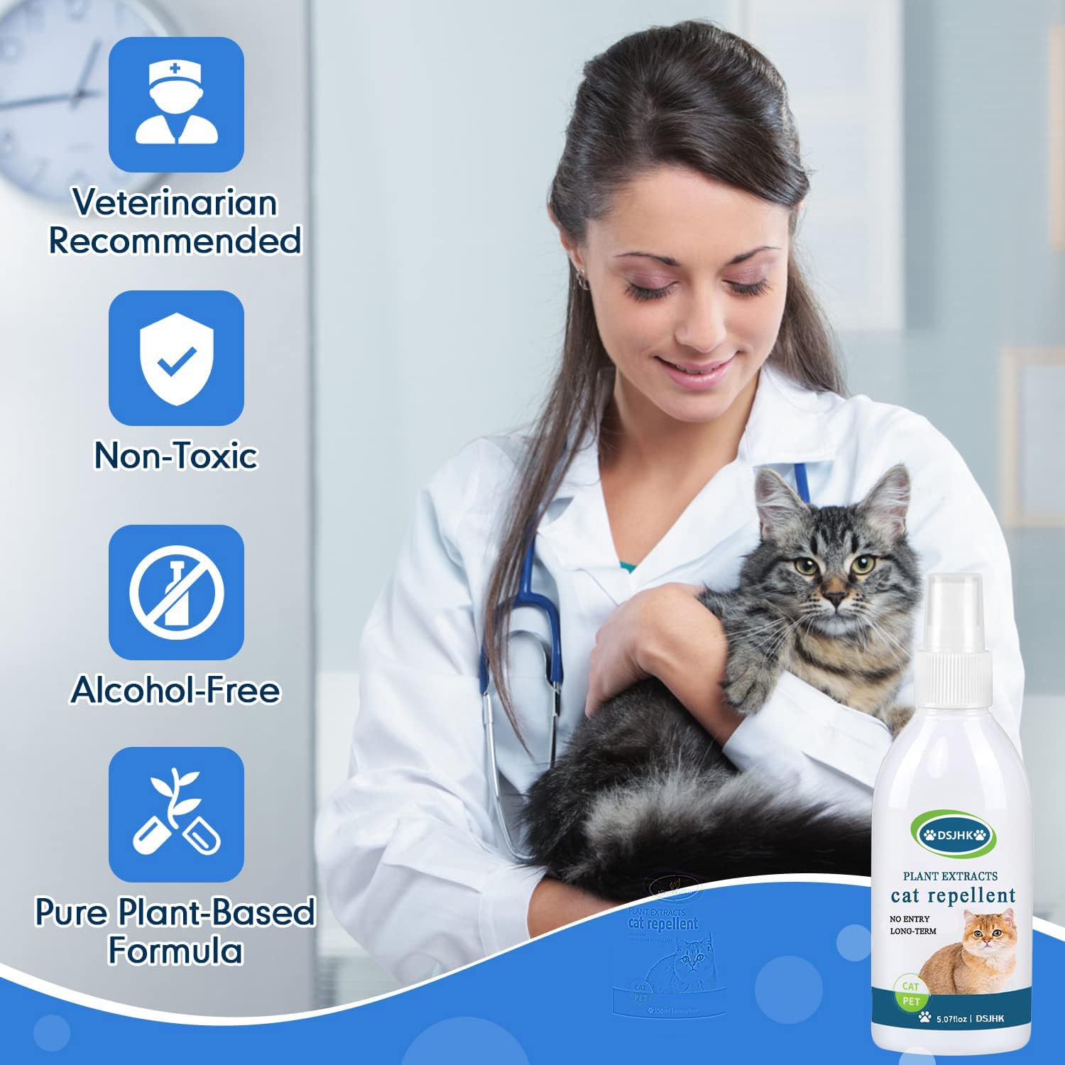 Natural Cat Deterrent Spray for Indoor & Outdoor Use - Safe Kitten Repellent to Stop Scratching Furniture, Sofas, Rugs & Curtains | Training Aid for Cats | Protect Your Home Decor & Create Pet-Friendly Spaces