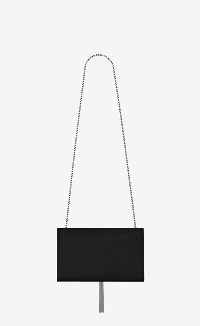 Saint Laurent Classic Small Kate Tassel Chain Black Leather Shoulder Bag - Elegant Evening Clutch for Women's Parties & Date Nights