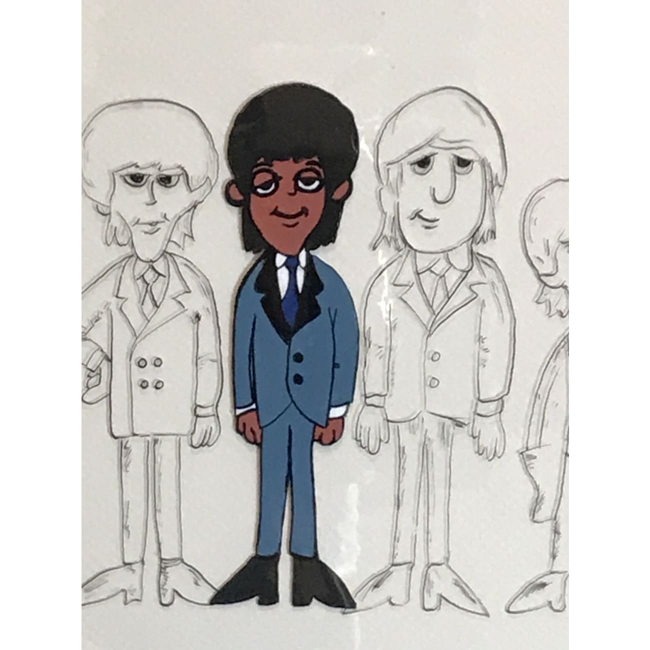 Original Beatles 1965-69 Cartoon Animation Cel - Authentic Collectible Artwork for Beatles Fans & Animation Enthusiasts - Perfect for Home Decor, Music Studios & Vintage Collections