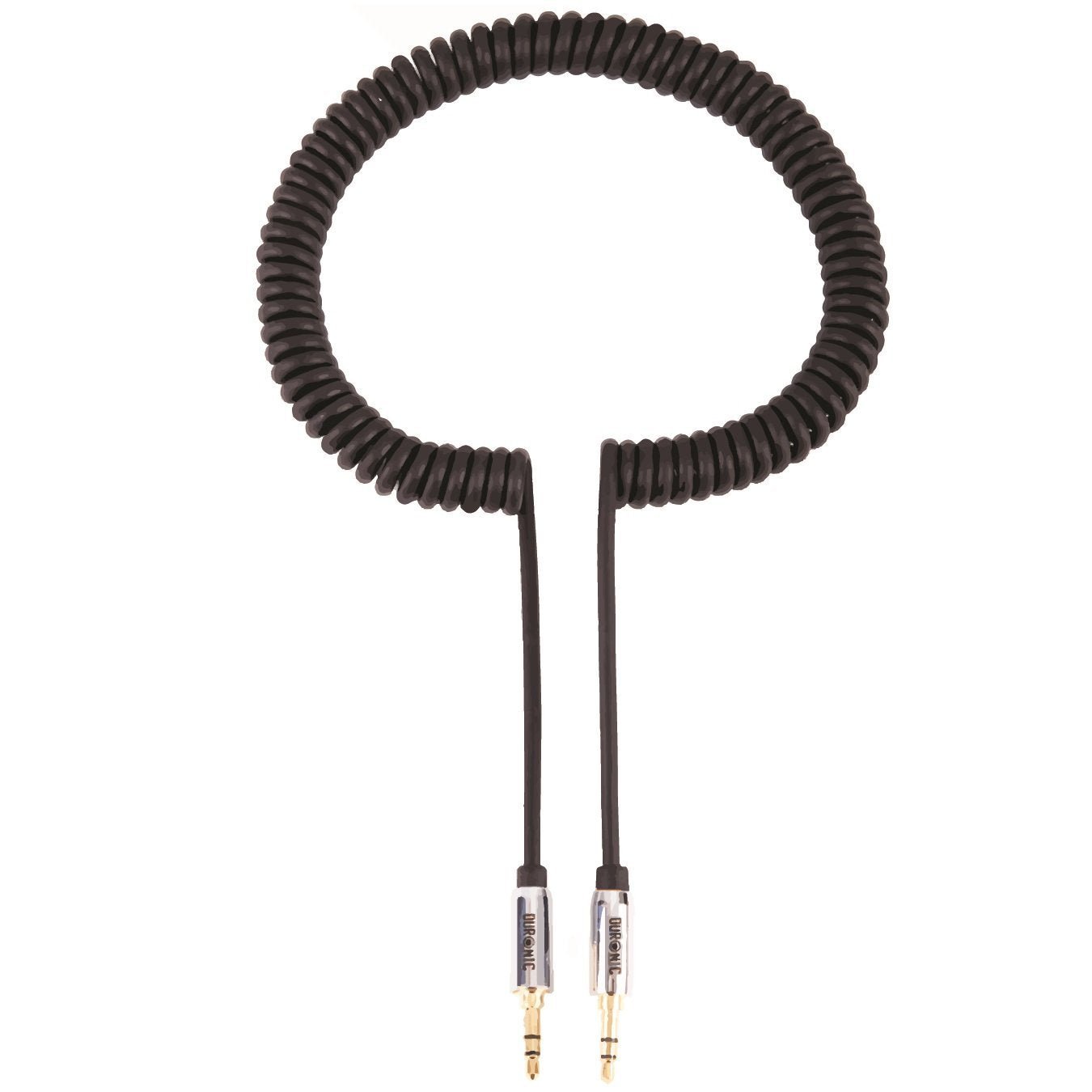 Duronic 3M Aux Cable | 3.5mm Male to Male Audio Cable | Coiled Extendable Auxiliary Lead (Extends to 3 Meters) | for Car, Home Stereo, Speakers & Headphones