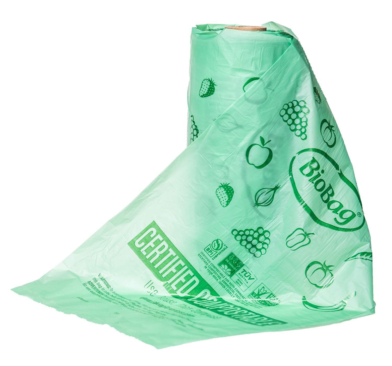 BioBag Green Compostable Produce Bags 11x17 Inches - 3,200 Count Case | Eco-Friendly, USDA Certified Biodegradable Food Storage Bags | Perfect for Grocery Shopping, Farmers Markets & Kitchen Waste Disposal (Made in USA)