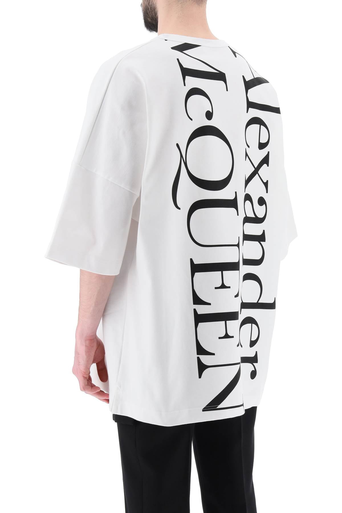 Alexander McQueen Oversized Maxi Logo Print T-Shirt for Men - Stylish Streetwear & Casual Outfit Essential
