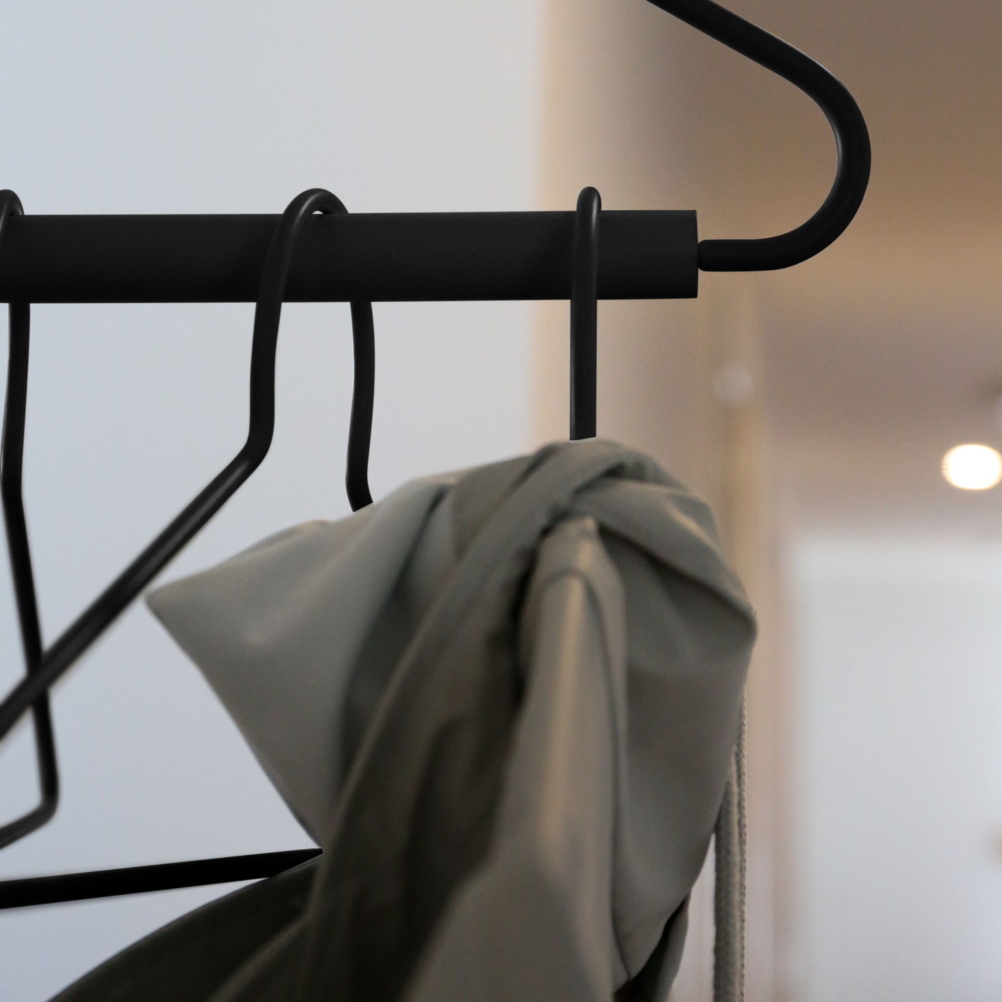 DESIGNSTUFF Curve Hangers Set of 3, Black - Space Saving Closet Organizers for Pants, Skirts & Scarves | Perfect for Small Closets & Dorm Rooms