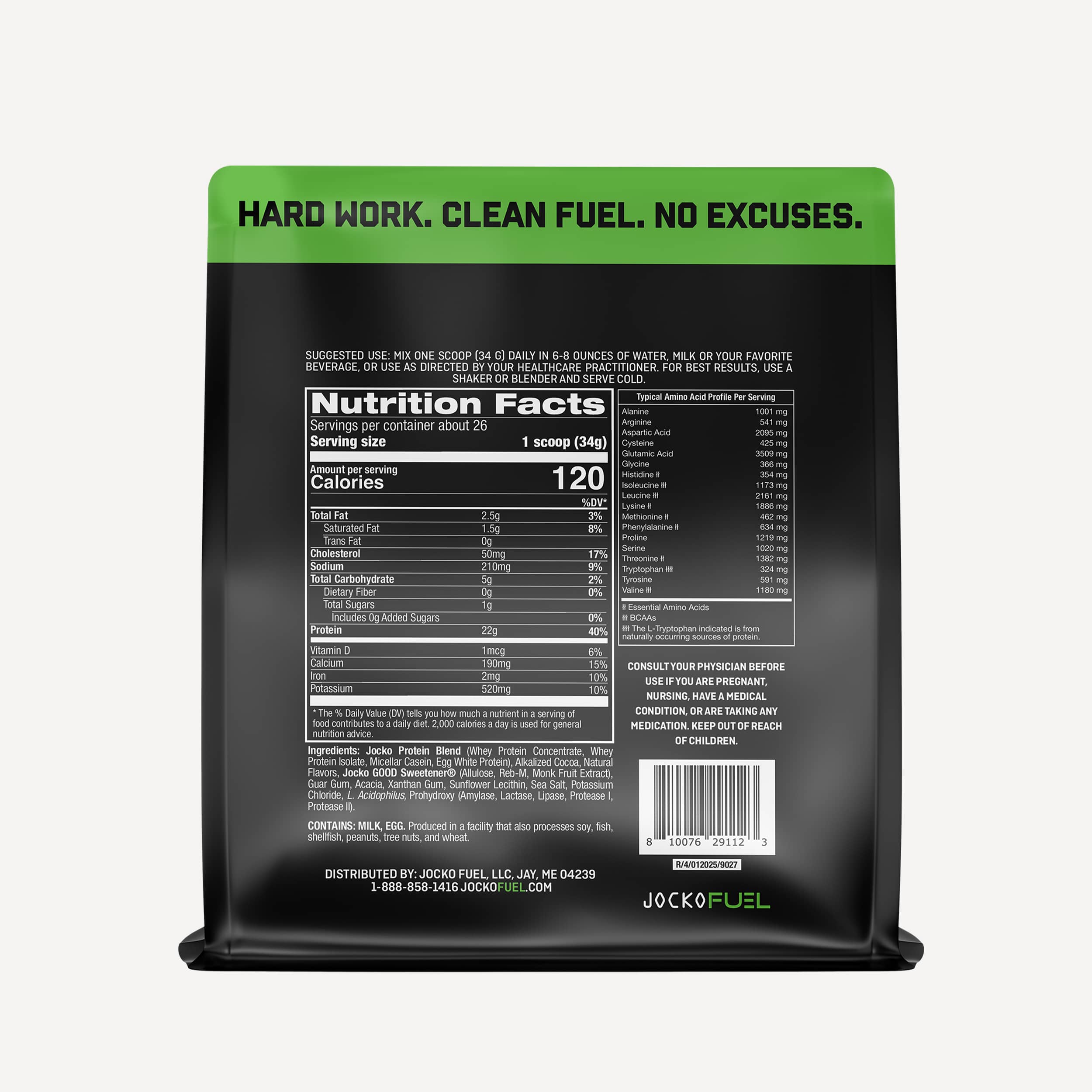 JOCKO MÖLK Premium Whey Protein Powder - 25g Protein per Serving, Low Sugar, Keto Friendly - Perfect for Post-Workout Recovery, Muscle Building & Healthy Lifestyle