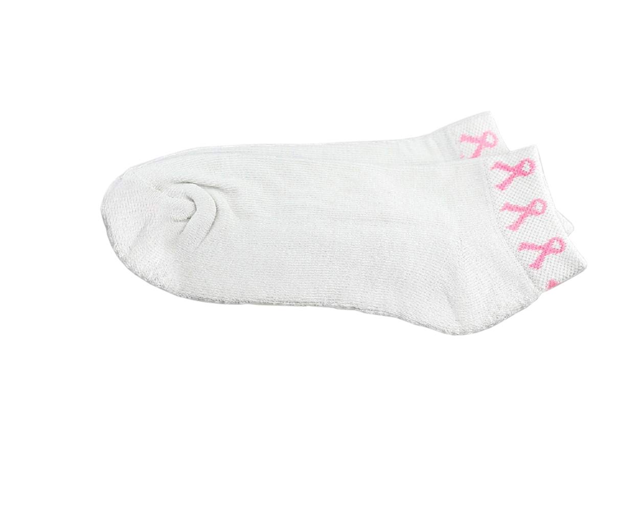 Pink Ribbon Ankle Socks for Breast Cancer Awareness - Support Fundraising Walks, Charity Events, Cheerleading & Sports Teams - Comfortable & Breathable for Daily Wear & Activities