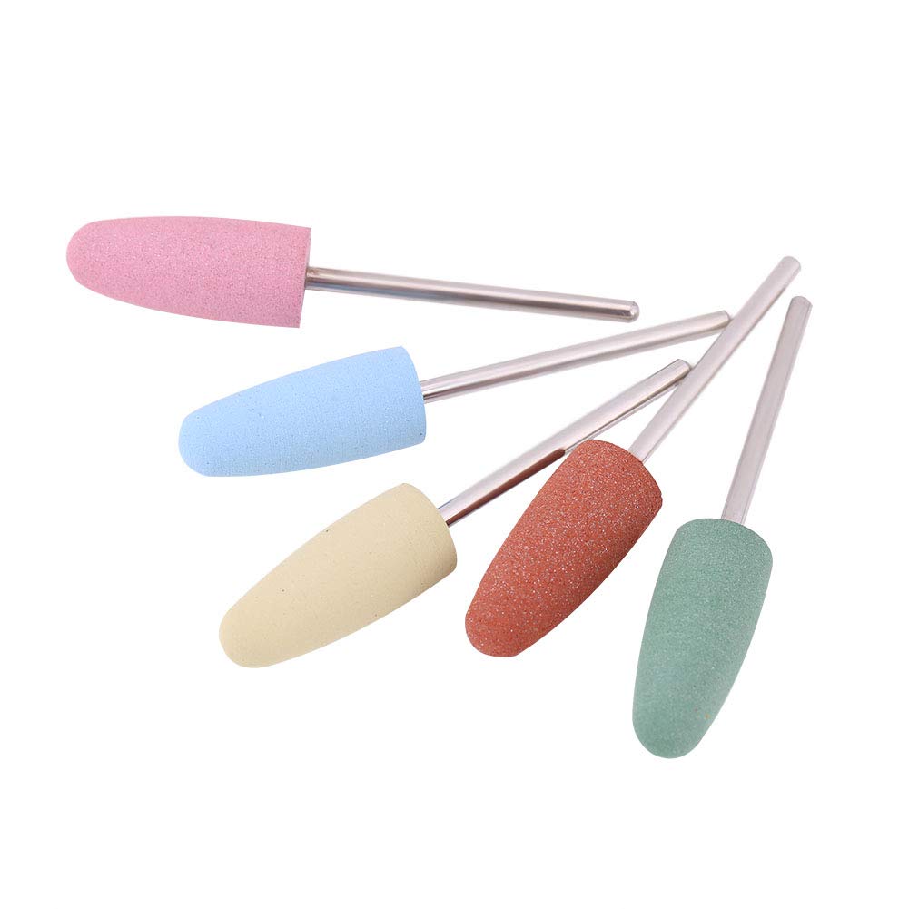 5pcs Professional Silicone Nail Drill Bits Set - Nail Art Grinding Heads for Gel Nails, Manicure & Pedicure - Salon-Grade Nail File Kit for Smooth Polishing & Shaping - Perfect for Home & Professional Nail Care