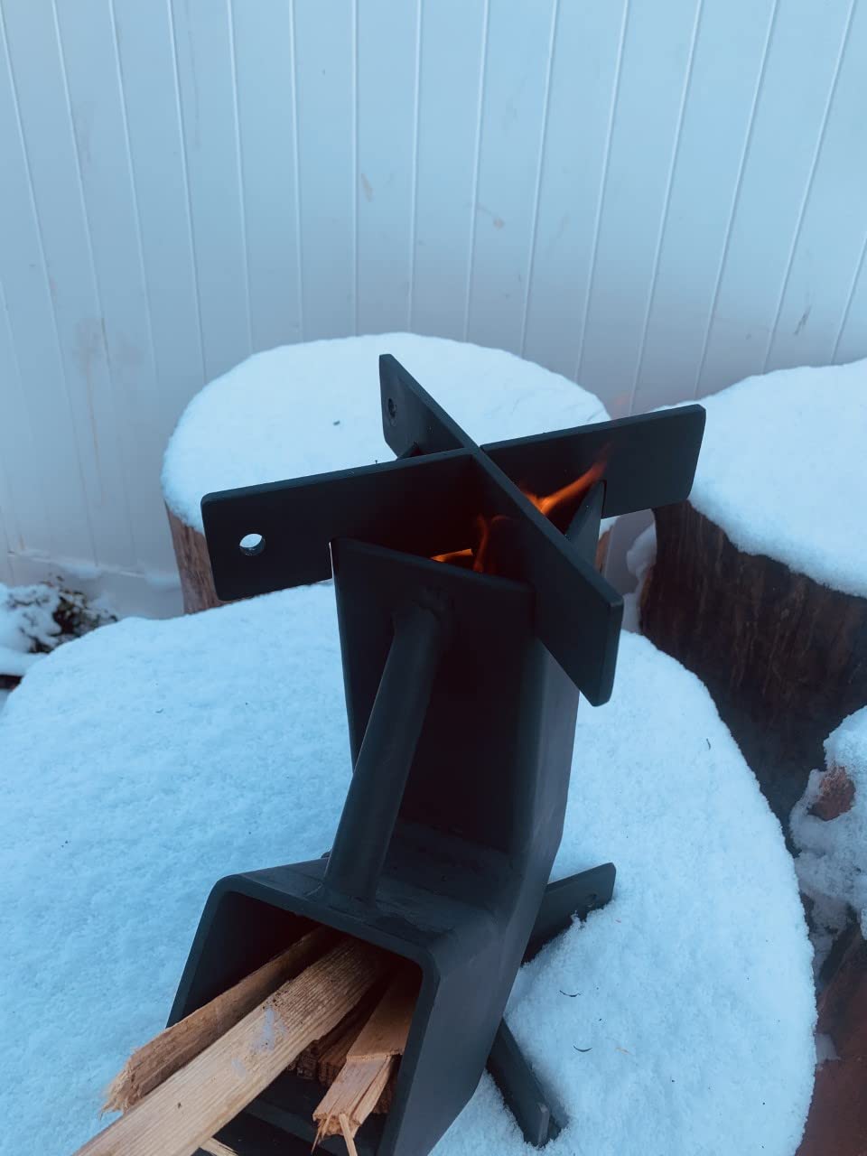 Portable Rocket Stove with Detachable Grill Top & Foldable Legs - Perfect for Camping, Backpacking, and Outdoor Cooking Adventures