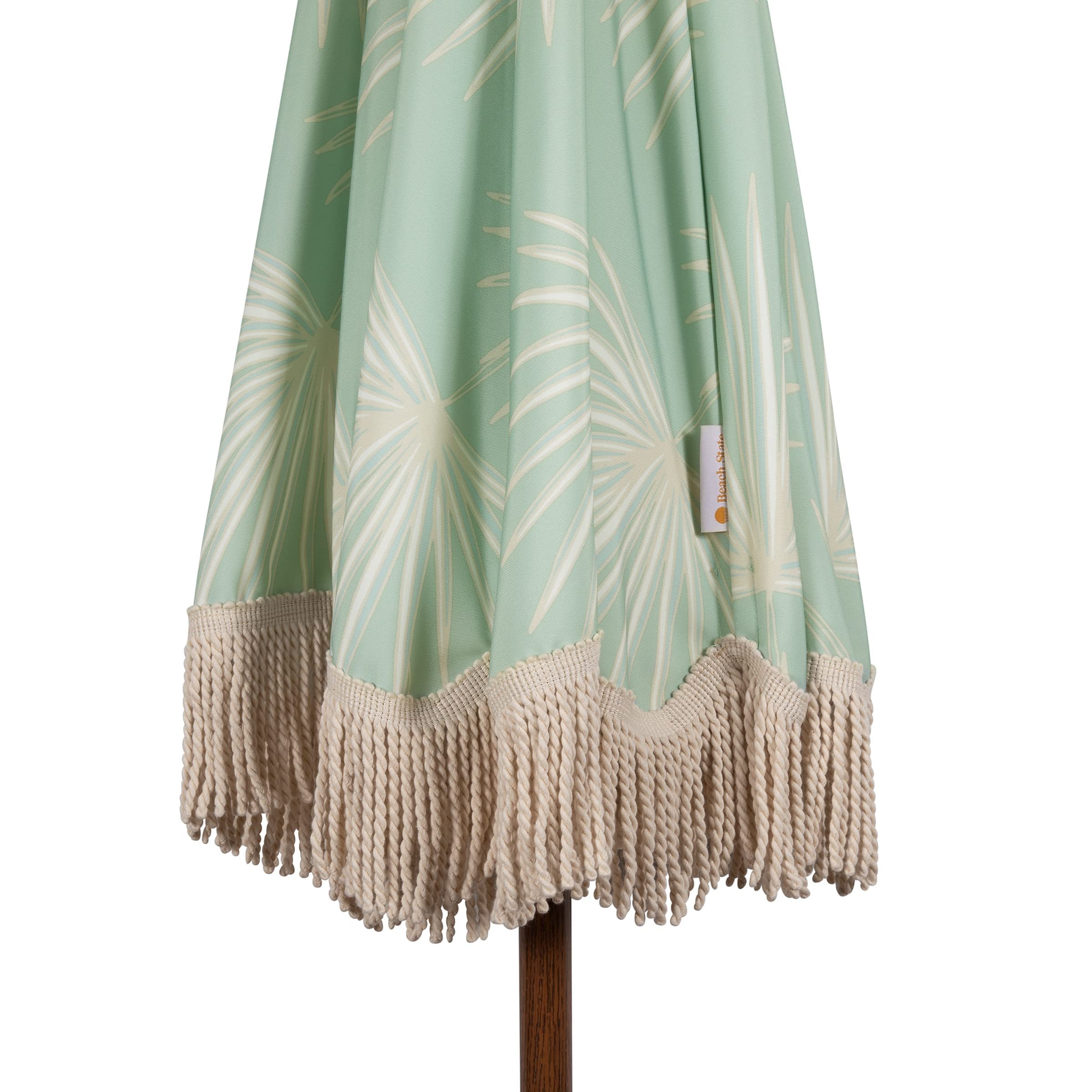BEACH STATE Summerland 6.5ft Fringed Beach Umbrella - UV50+ Sun Protection Patio & Outdoor Umbrella for Poolside, Backyard, and Beach Relaxation