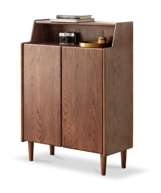 Solid Oak Wood Shoe Storage Cabinet - Organize Entryway & Closet - Perfect for Home, Apartment, and Office Organization
