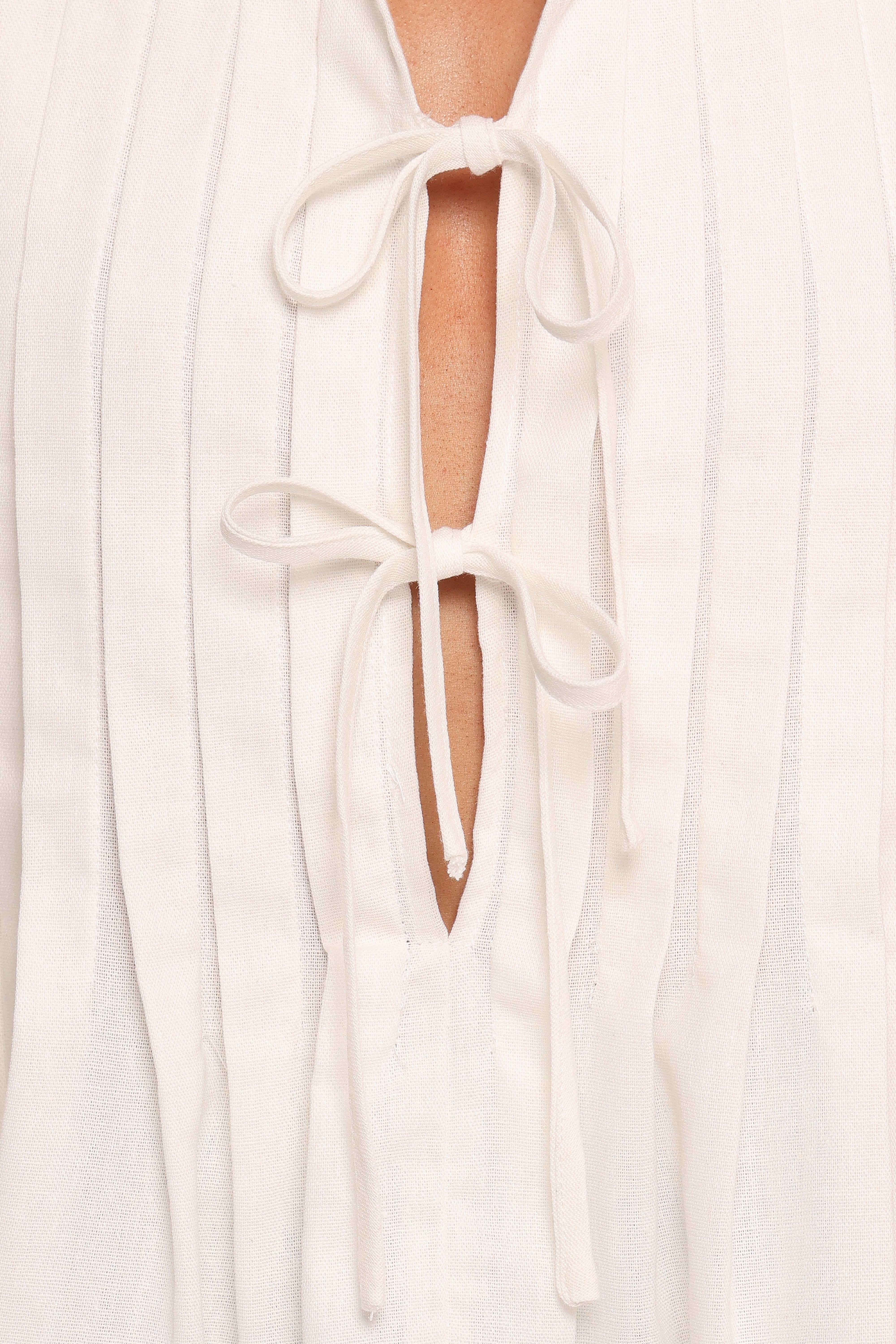 Delia Pleat Tie Top Women's Blouse - Elegant White Shirt for Casual & Office Wear | Perfect for Work, Dates & Special Occasions