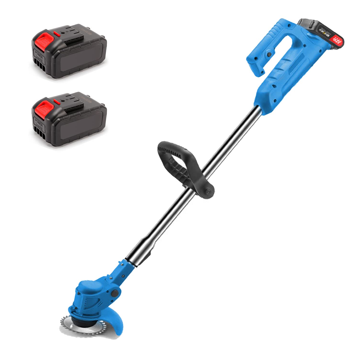 **LANGTOU 48V Cordless Electric String Trimmer - Adjustable Length Grass Trimmer & Edger for Lawn Care, Gardening - Includes 3 Batteries & Charger - Perfect for Backyard, Lawn, Garden, and Yard Maintenance**