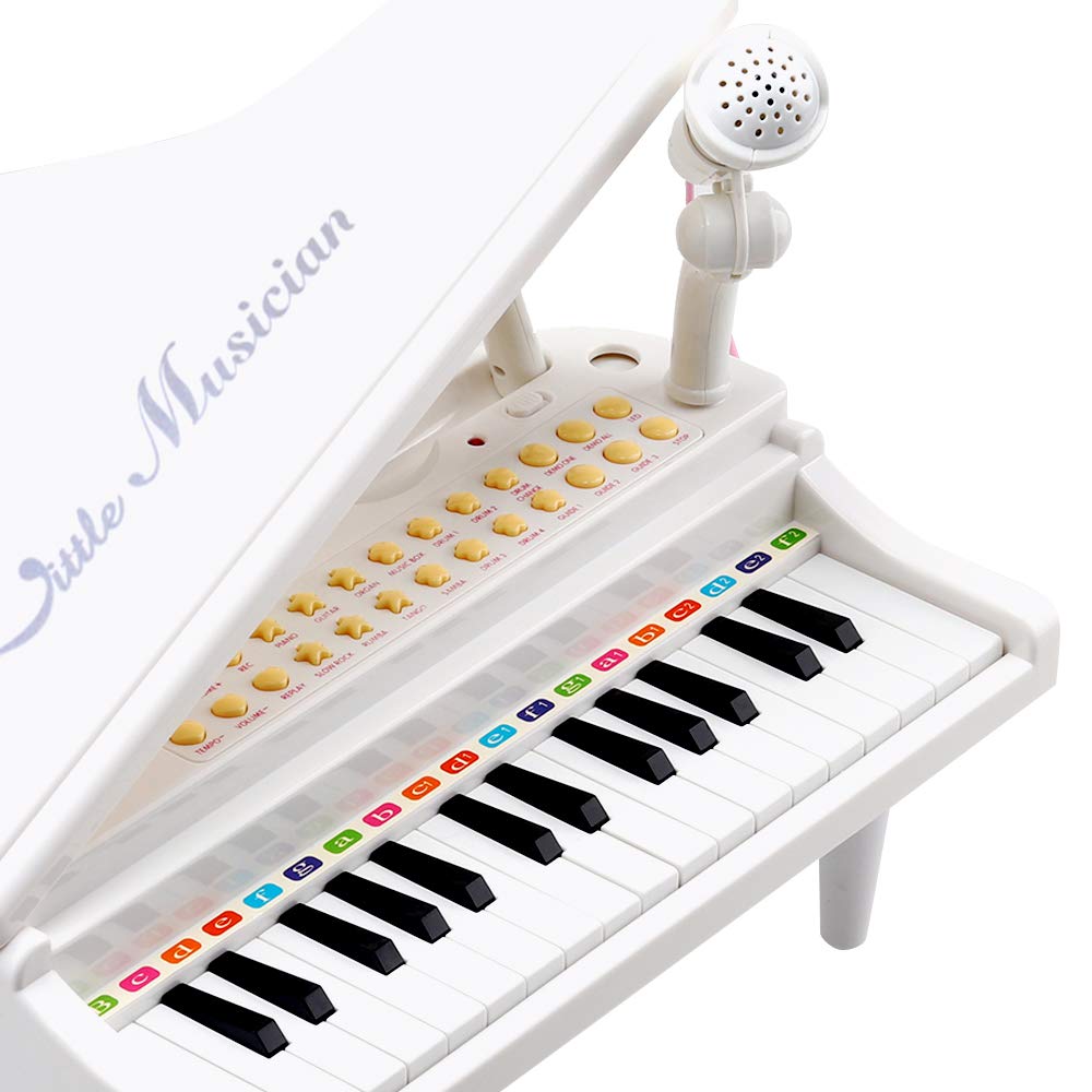 31-Key Kids Piano Keyboard Toy - Portable Electronic Piano for Toddlers & Beginners Ages 3-4 | White Musical Learning Toy | Perfect Birthday Gift for Boys & Girls | Home Play, Early Music Education, Preschool Learning