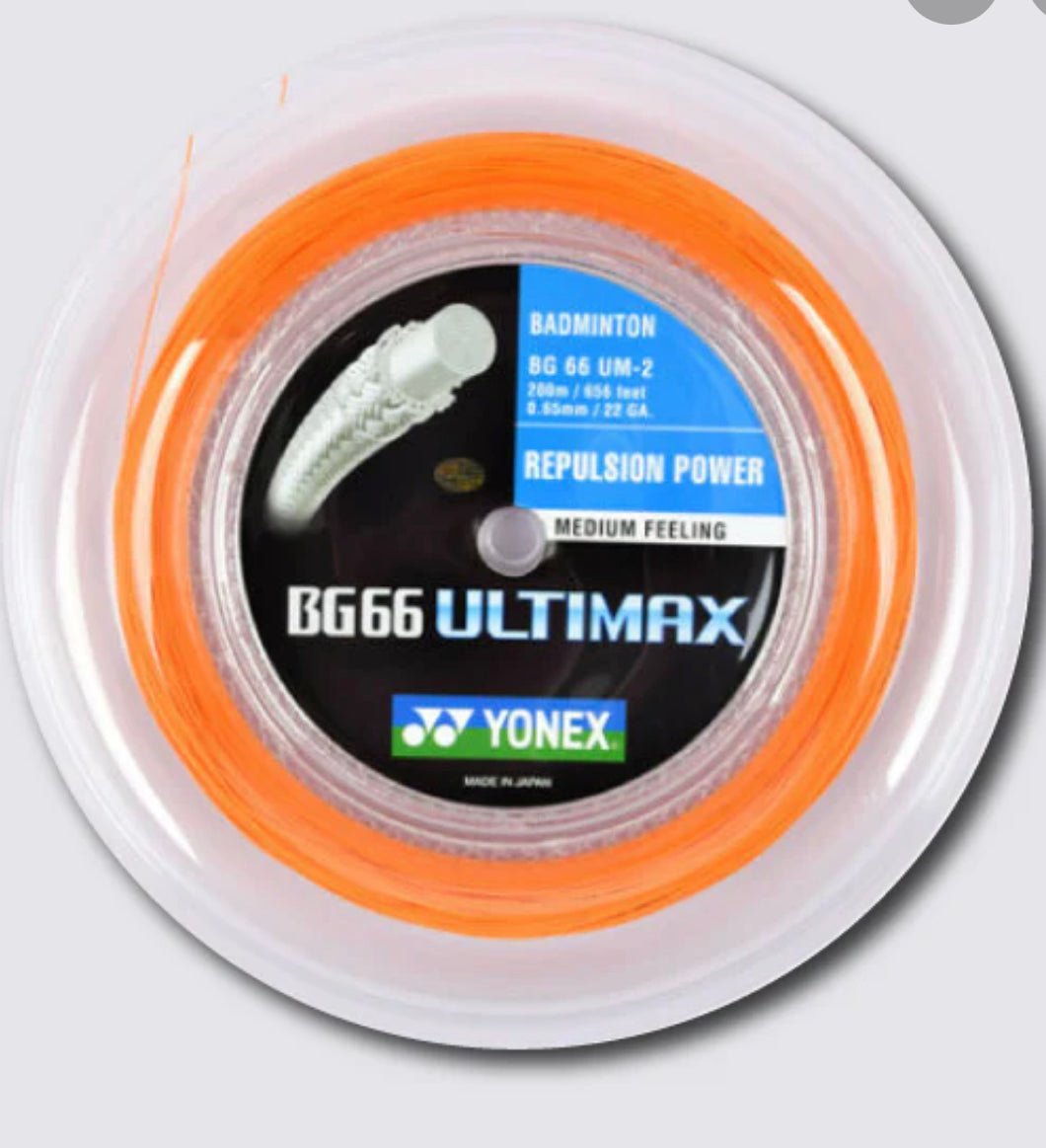 Yonex BG 66 Ultimax Badminton String Reel - High Performance Synthetic Gut for Professional Players | Perfect for Tournament Play & Training Sessions