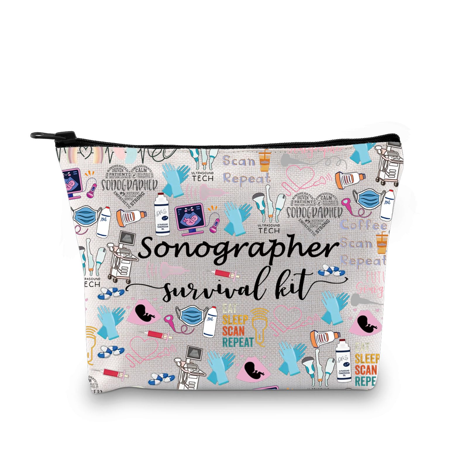GJTIM Sonographer Survival Kit - Perfect Gift for Ultrasound Techs & Radiologists - Durable Zipper Pouch & Makeup Bag (2-Piece Set) - Ideal for Medical Professionals, Clinical Use & Travel Essentials