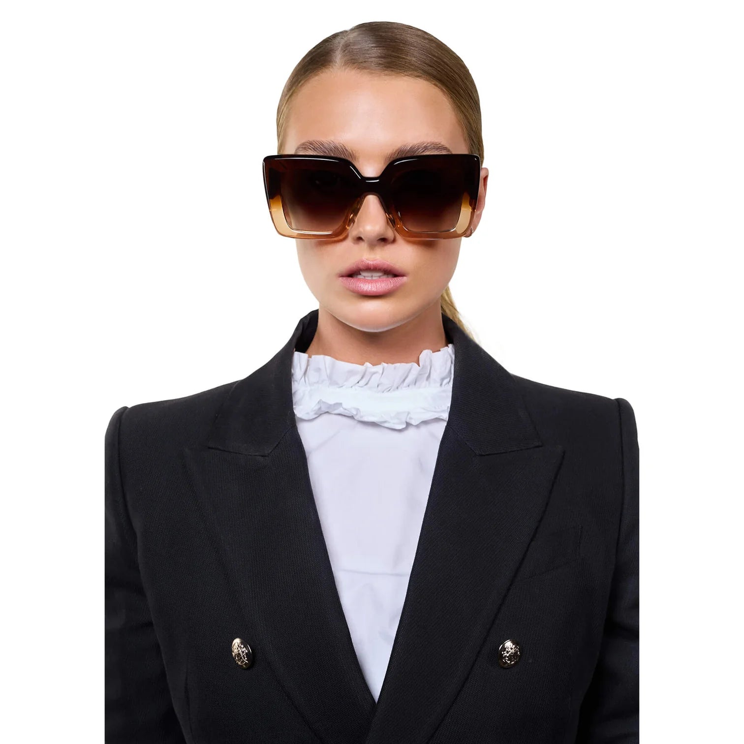 Amour Cola Fade/Brown Gradient Lens Sunglasses - Stylish UV Protection Shades for Outdoor Activities, Driving & Fashion