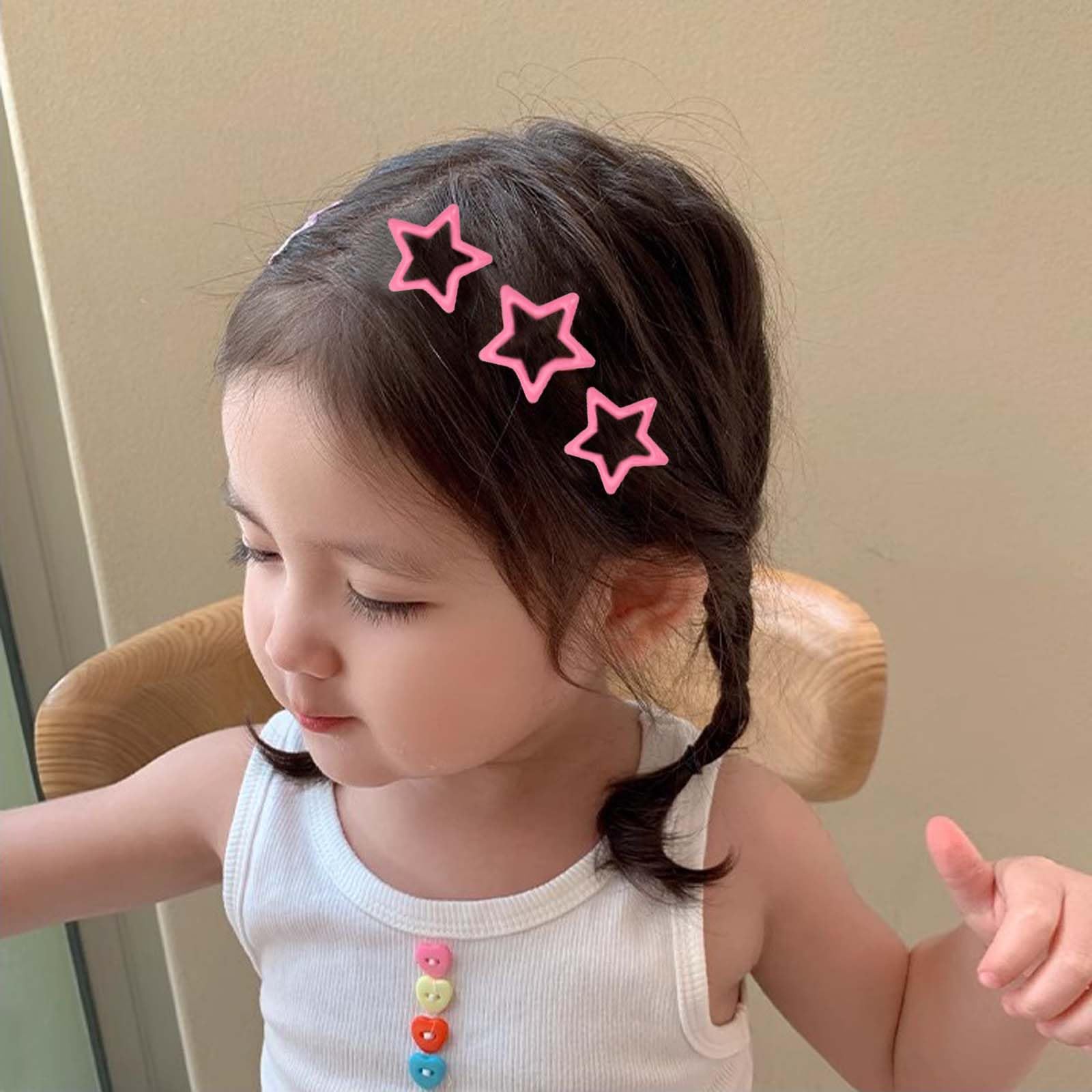 30 Pieces Pink Star Hair Clips - Cute No Slip Metal Hair Barrettes for Women & Girls (Mixed Colors) - Perfect for School, Parties, and Everyday Hairstyles
