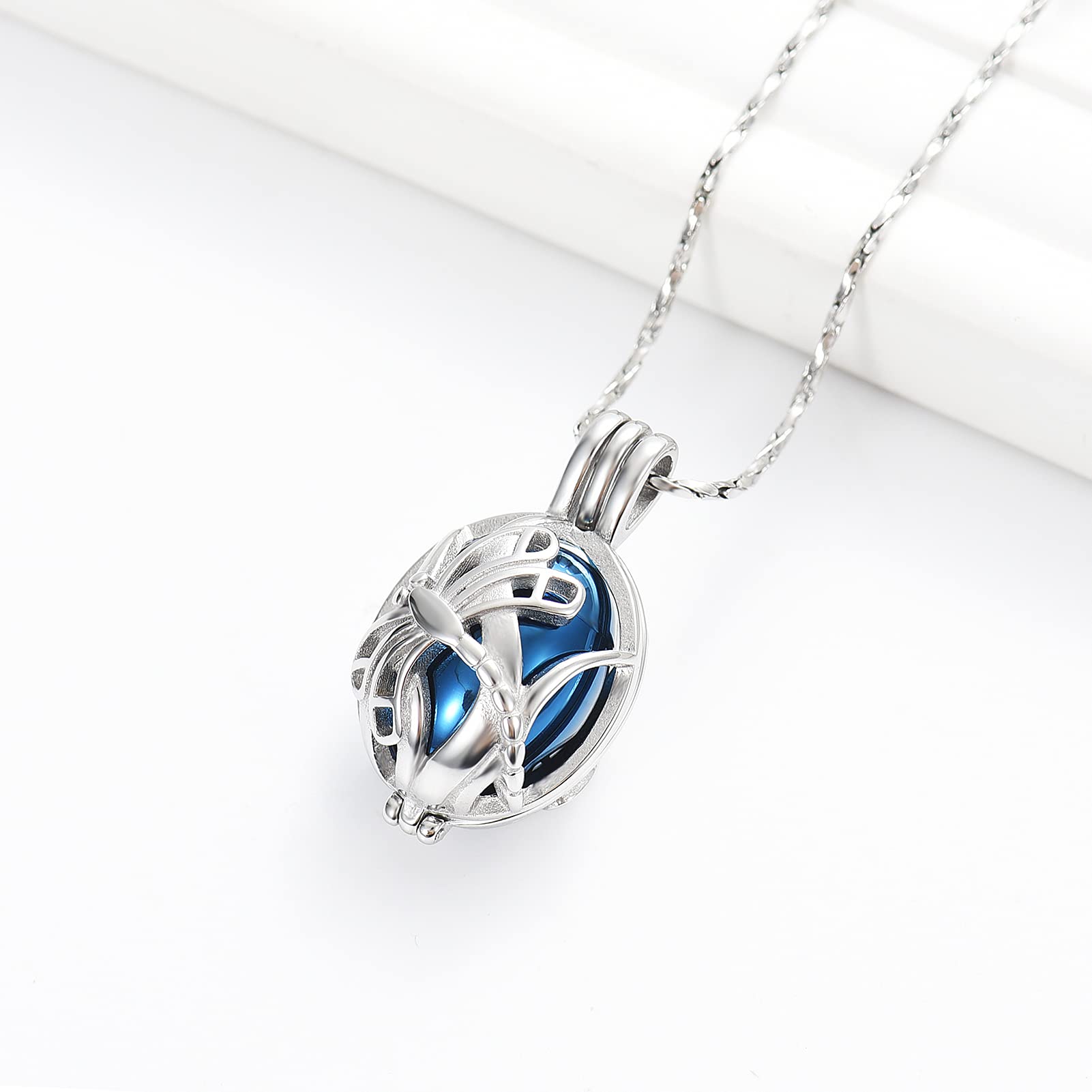 Imrsanl Cremation Jewelry Urn Pendant Necklace - Butterfly & Dragonfly Memorial Keepsake for Human & Pet Ashes - Perfect for Remembrance & Special Occasions
