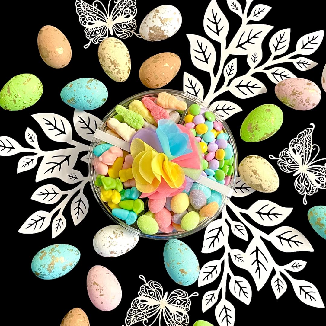Purple Plum Easter Gift Basket - Assorted Chocolate, Candy & Sweets Basket with Easter Eggs & Bunnies - Perfect for Easter Celebrations, Party Favors & Holiday Gifting