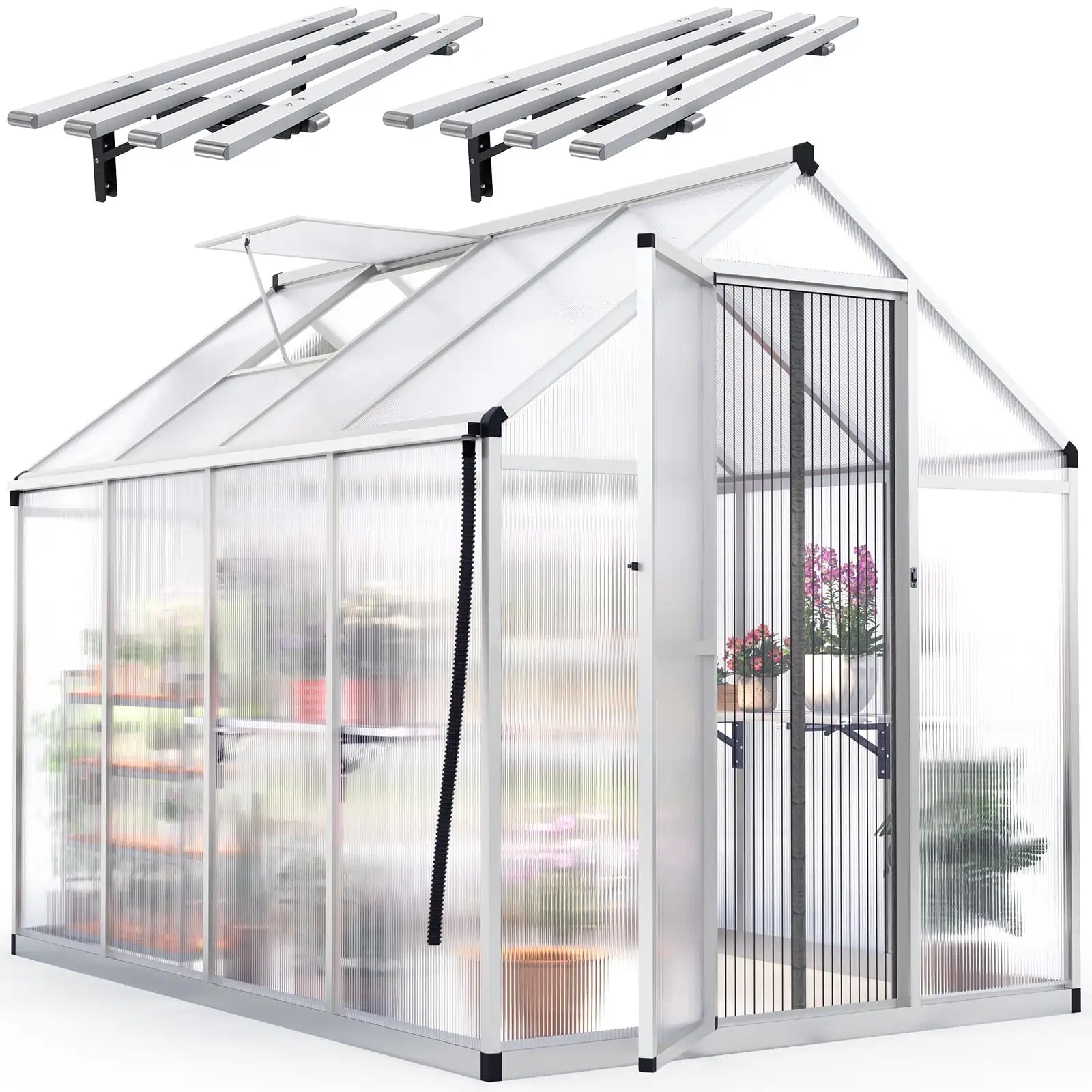 Silver with Screen Door&Shelves