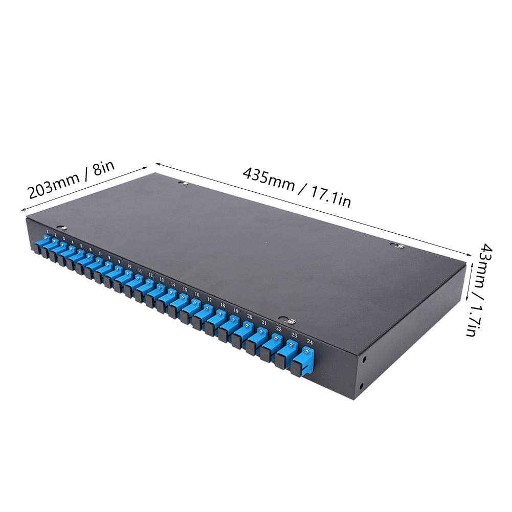 Wall-Mounted SC Fiber Optic Terminal Box - Black Patch Panel for Fiber Protection & Cable Management | Ideal for Home/Office Network Setup & Data Center Organization