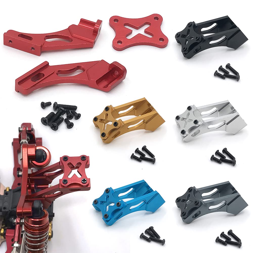 Metal Tail Fix Part & Installation Screws Assembly for 1/14 RC Crawler Model Car 144001 - Durable RC Car Accessory (Red) - Perfect for Off-Road Racing & DIY Repairs