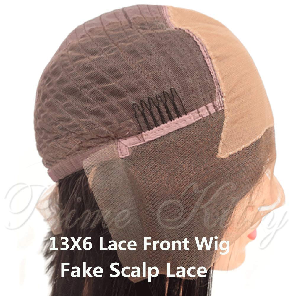 13x6 Lace Front Wig Brazilian Human Hair - Pre Plucked 9A Wet & Wavy Glueless Wig for Black Women | Fake Scalp Lace Wig with Afro Kinky Curly Style & Small Cap 8