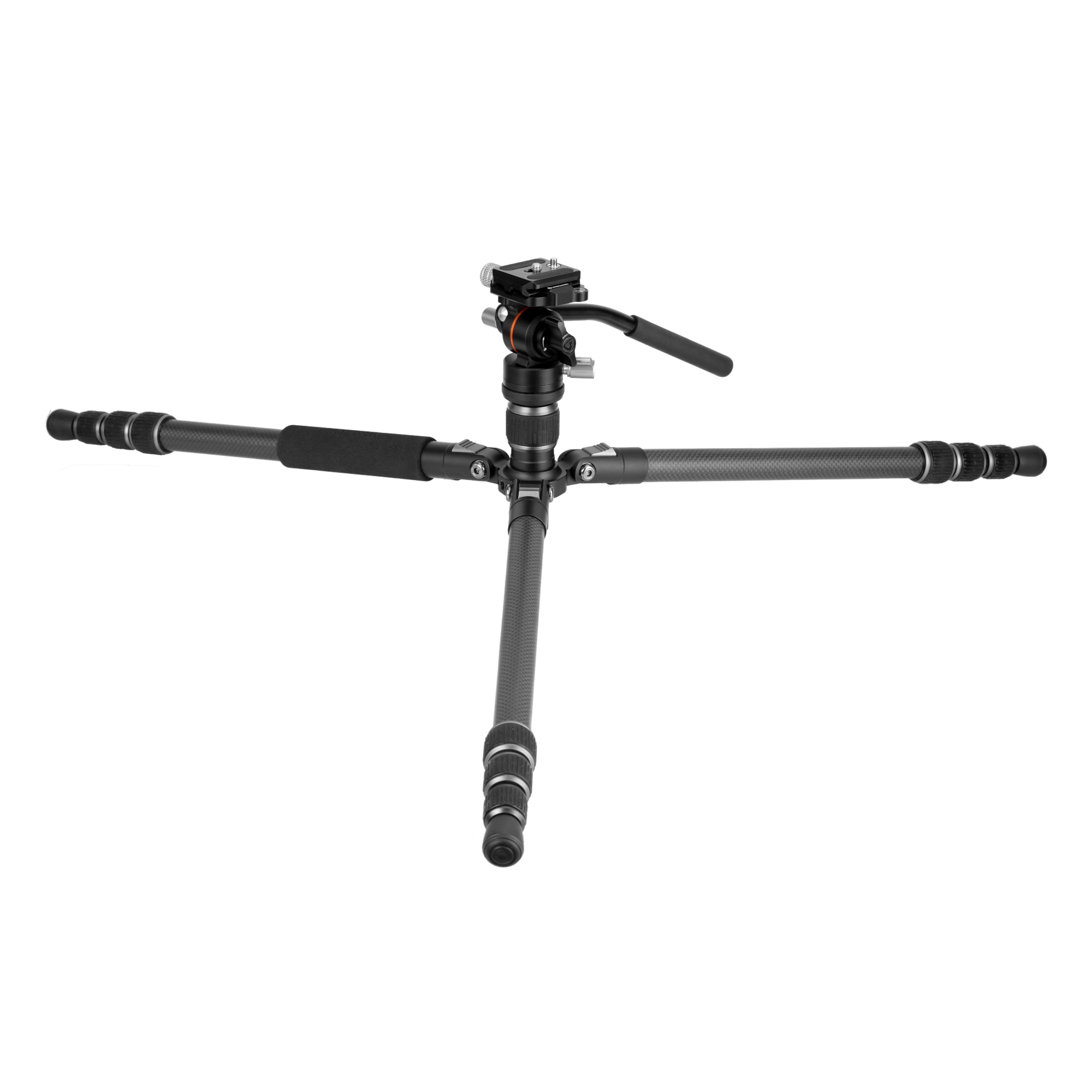 Vesta GO 264 CV12 Carbon Fiber Travel Tripod with Counterbalancing Video Head - Lightweight Compact for Photography & Videography Travel Adventures
