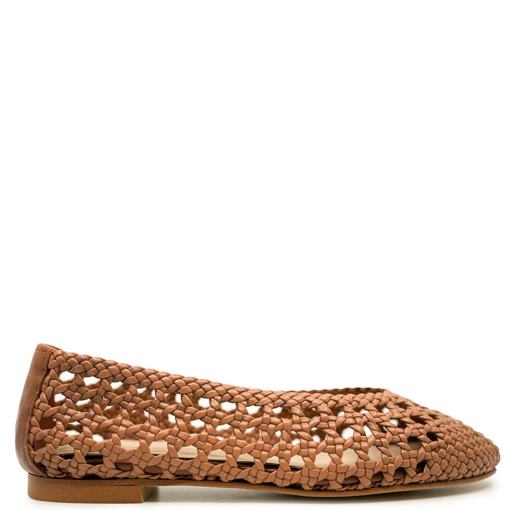 Blublonc Brown Woven Ballet Flats for Women - Comfortable & Stylish Shoes for Casual Wear, Office, and Dance