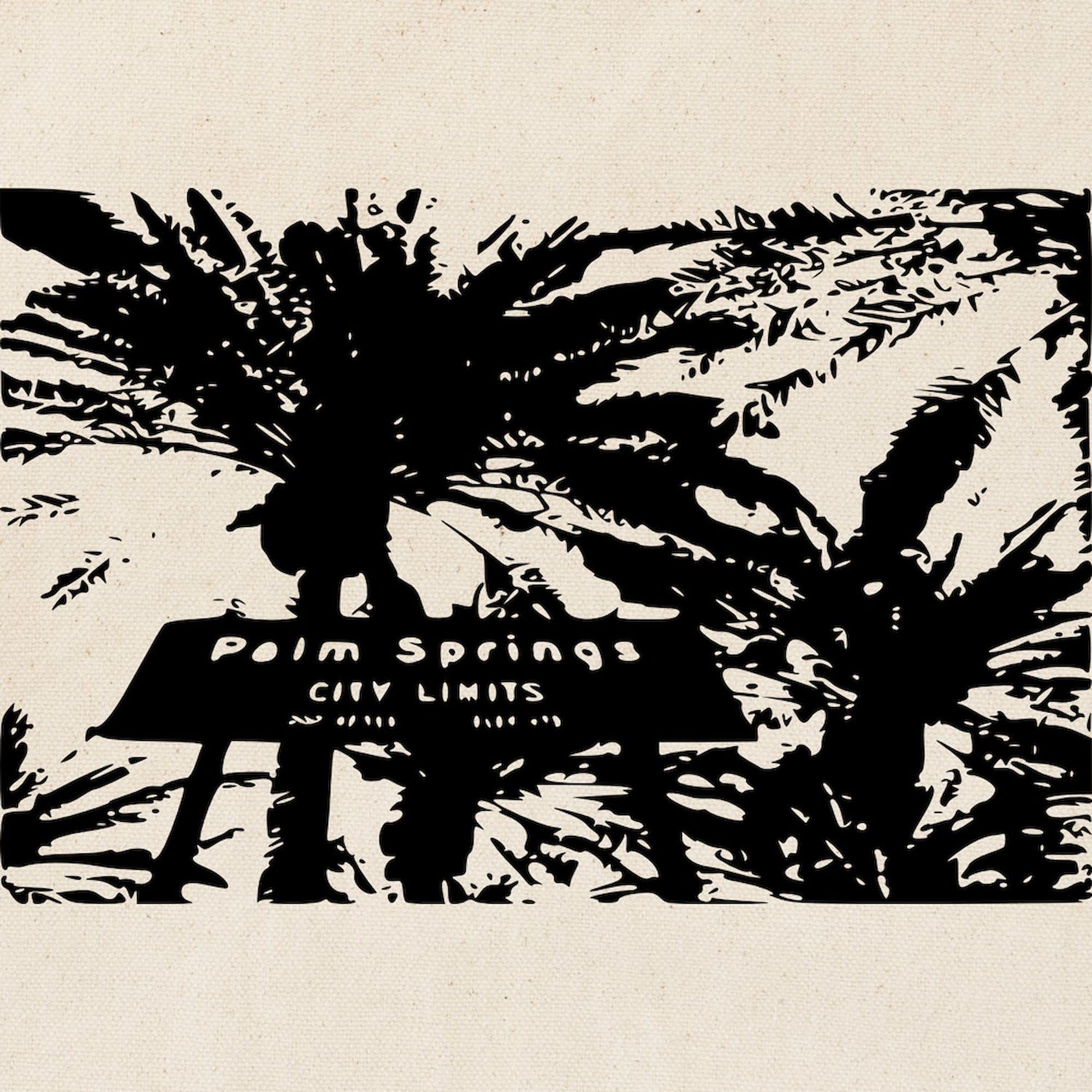 Palm Springs Sign Tote Bag - Black & White Natural Canvas Reusable Shopping Bag for Groceries, Beach, Work & Travel