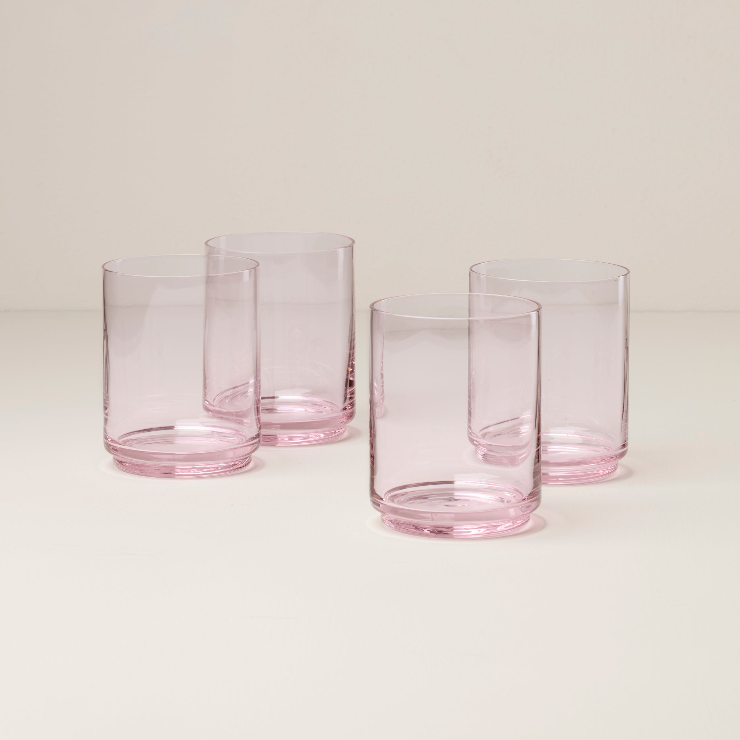 Tuscany Stackable Blush Tall Glasses Set of 4 - Elegant Wine Glasses for Dinner Parties, Home Decor & Gift Giving