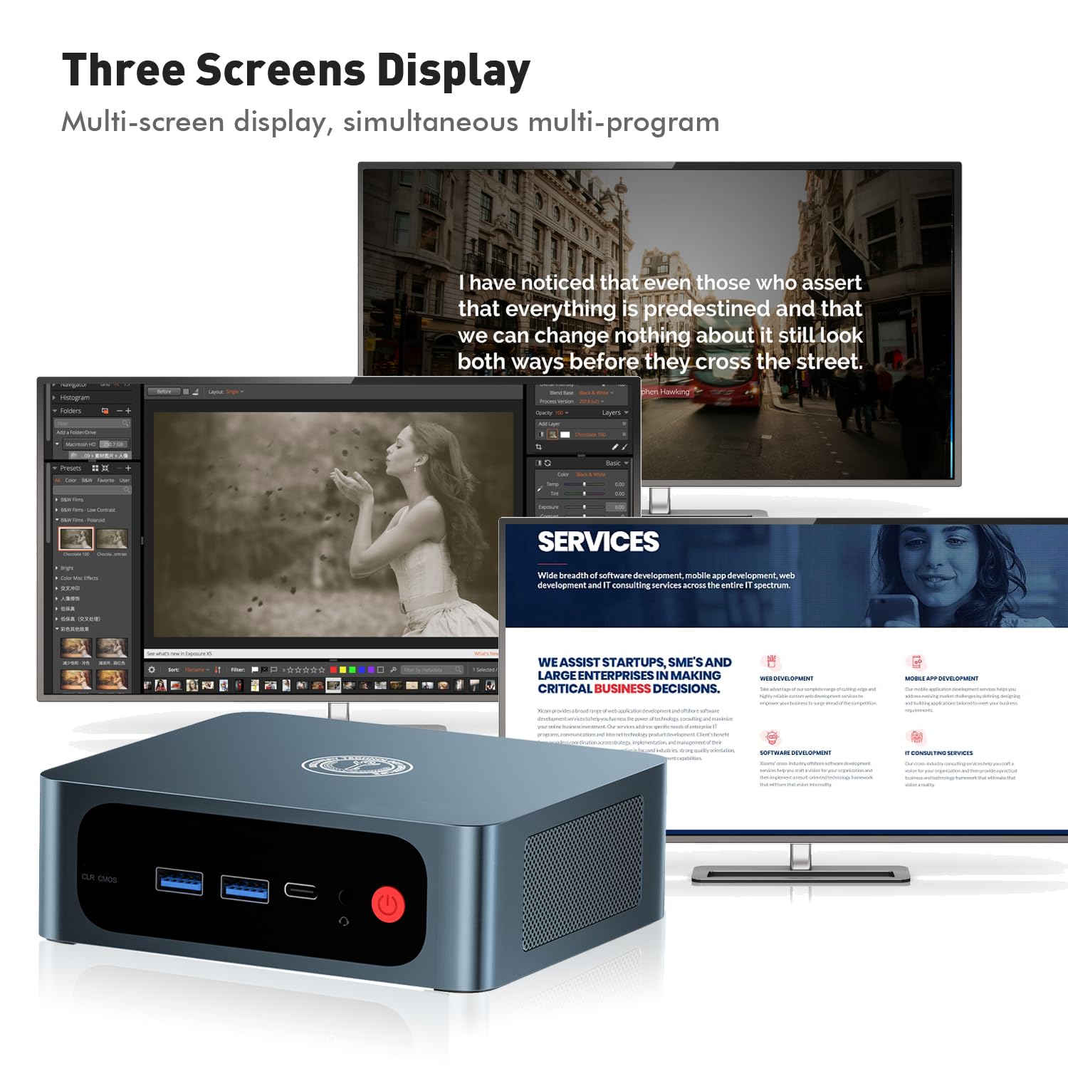 TRIGKEY S5 AMD Ryzen 7 Pro Mini PC (5850U 8-Core 16-Thread up to 4.4GHz) - 16GB DDR4 3200MHz RAM | 500GB NVMe SSD | 4K Triple Display Support | WiFi 6 & Bluetooth 5.2 | Compact Desktop Computer for Home Office, Gaming & Digital Signage