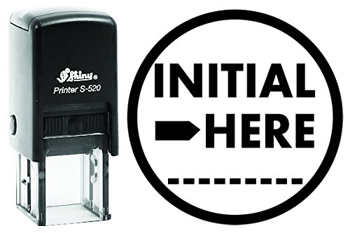 Custom Self-Inking Rubber Stamp - 20mm Round, Shiny Initial HERE Design for Kids & Teachers | Perfect for Grading Papers, Crafts & DIY Projects