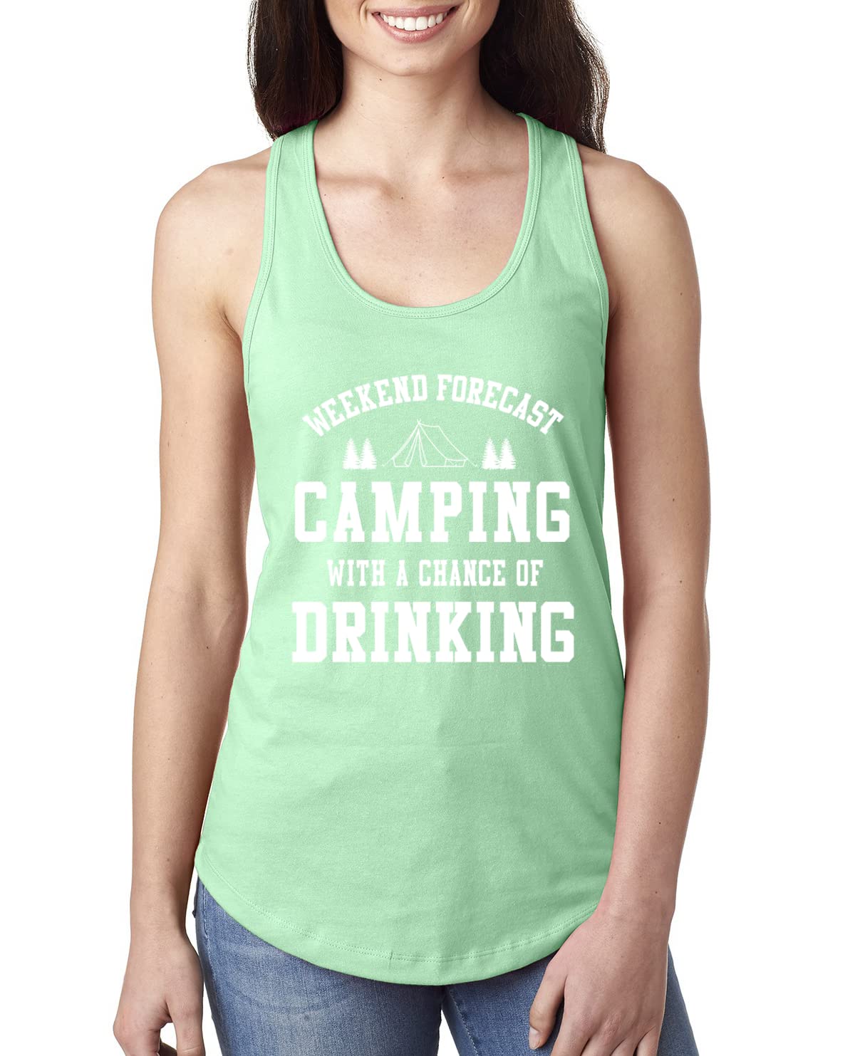 Drinking Ladies Racerback Tank Top for Women - Funny Camping & Outdoor Drinking Shirt - Perfect for Hiking, Beach Parties & Girls Night Out