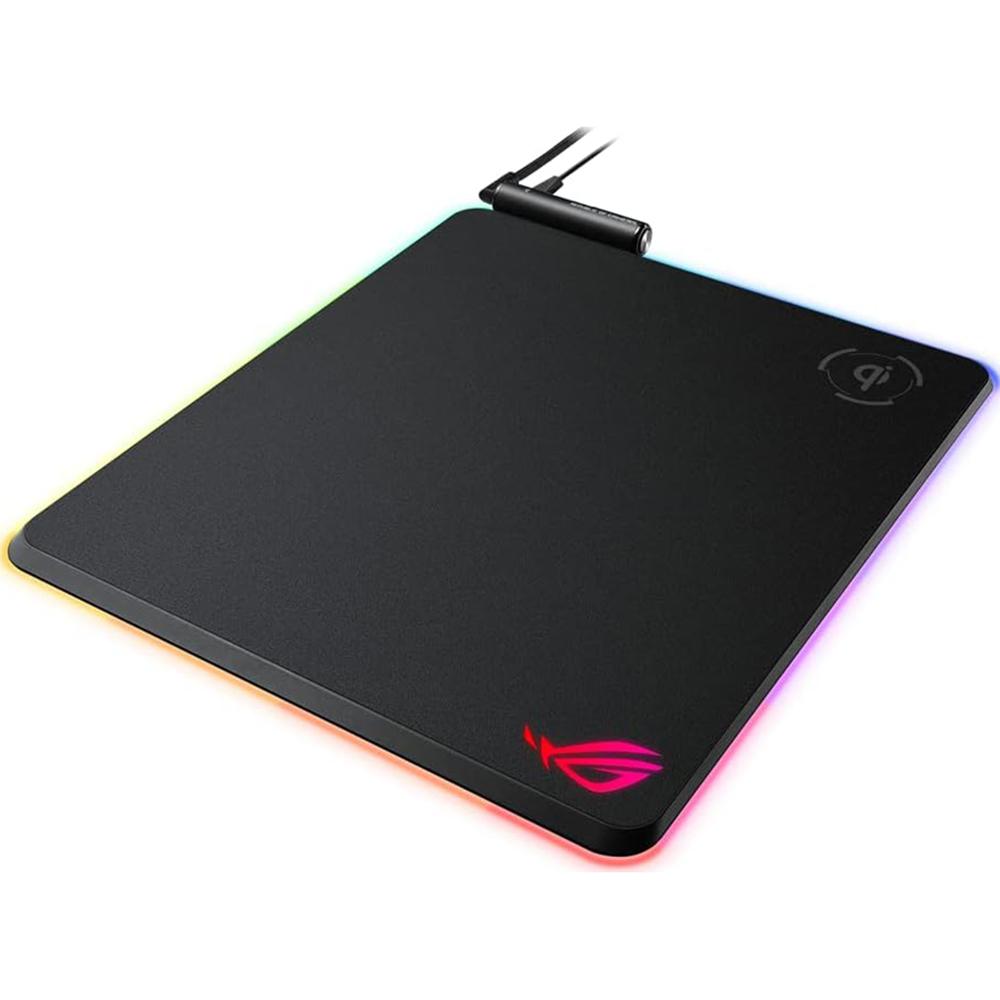 ASUS ROG Balteus Qi Wireless Charging Gaming Mouse Pad - Large RGB LED Extended Mousepad for PC, Mac - Fast Qi Charging for Phone & Mouse - Perfect for Gaming Setup, Office Work & Home Use