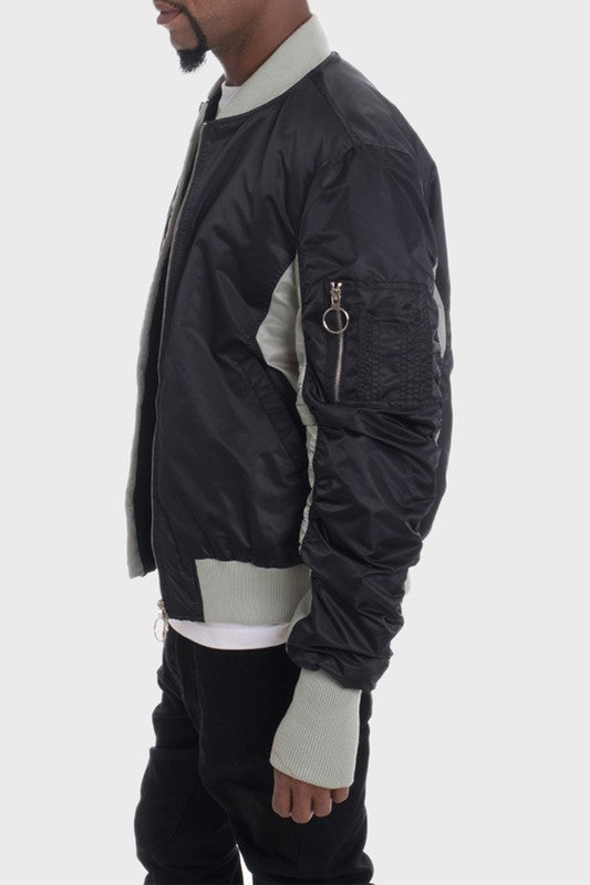 Two-Tone Color Block Bomber Jacket for Men & Women - Stylish Lightweight Windbreaker for Casual Wear, Street Fashion & Outdoor Activities