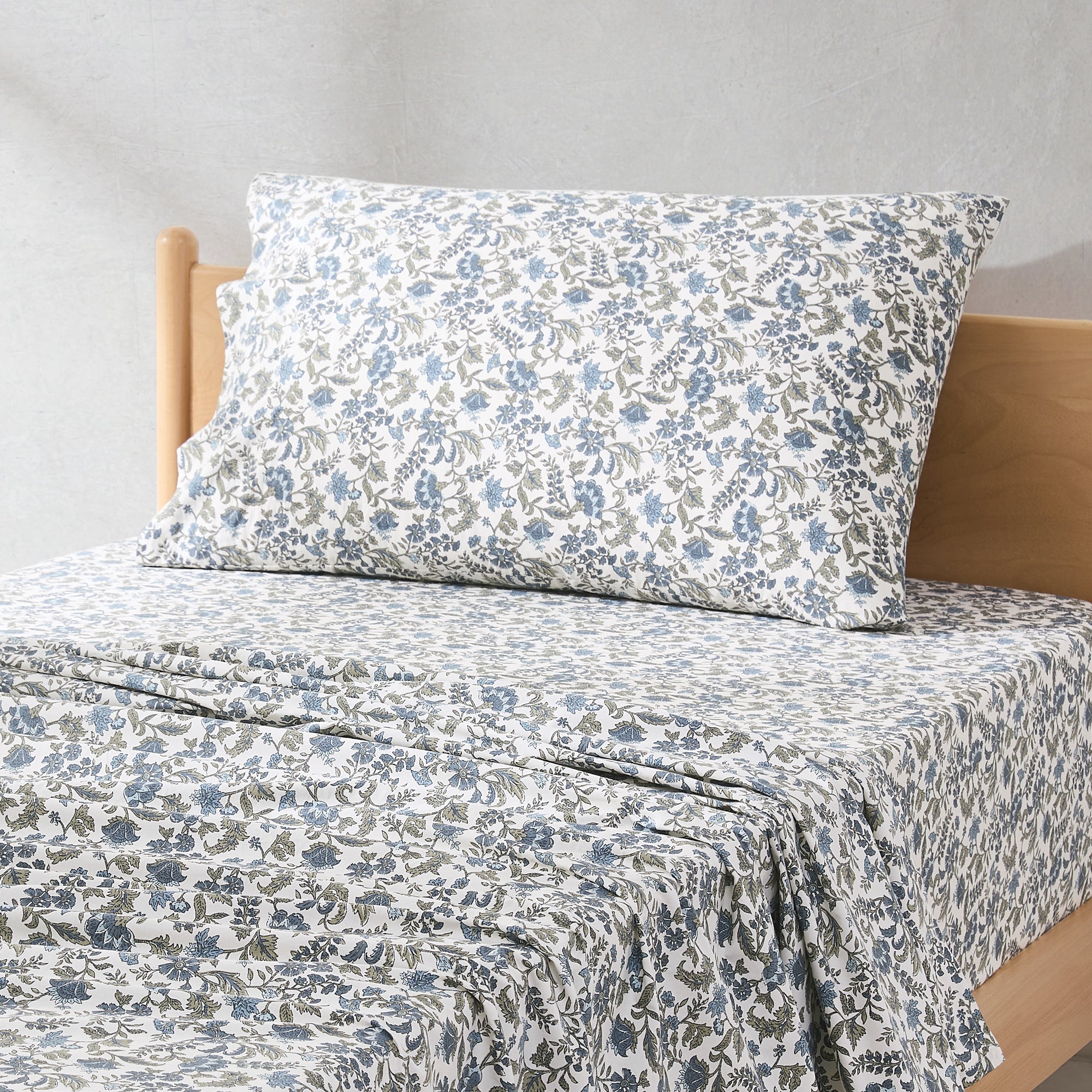 Lillian Block Print Cotton Sheet Set - Soft & Breathable Queen Size Bedding for Comfortable Sleep - Perfect for Home, Hotel, and Guest Room Use