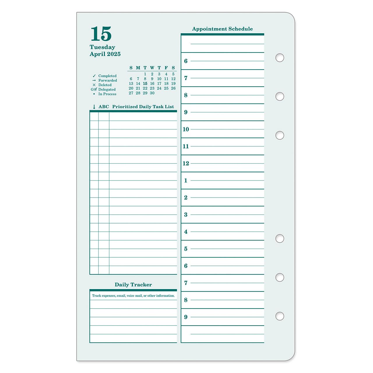 FranklinCovey 2-Page Daily Planner 2025-2026 - Compact Ring-Bound Organizer for Productivity & Time Management | Perfect for Professionals, Students & Goal Tracking (April 2025 - March 2026)