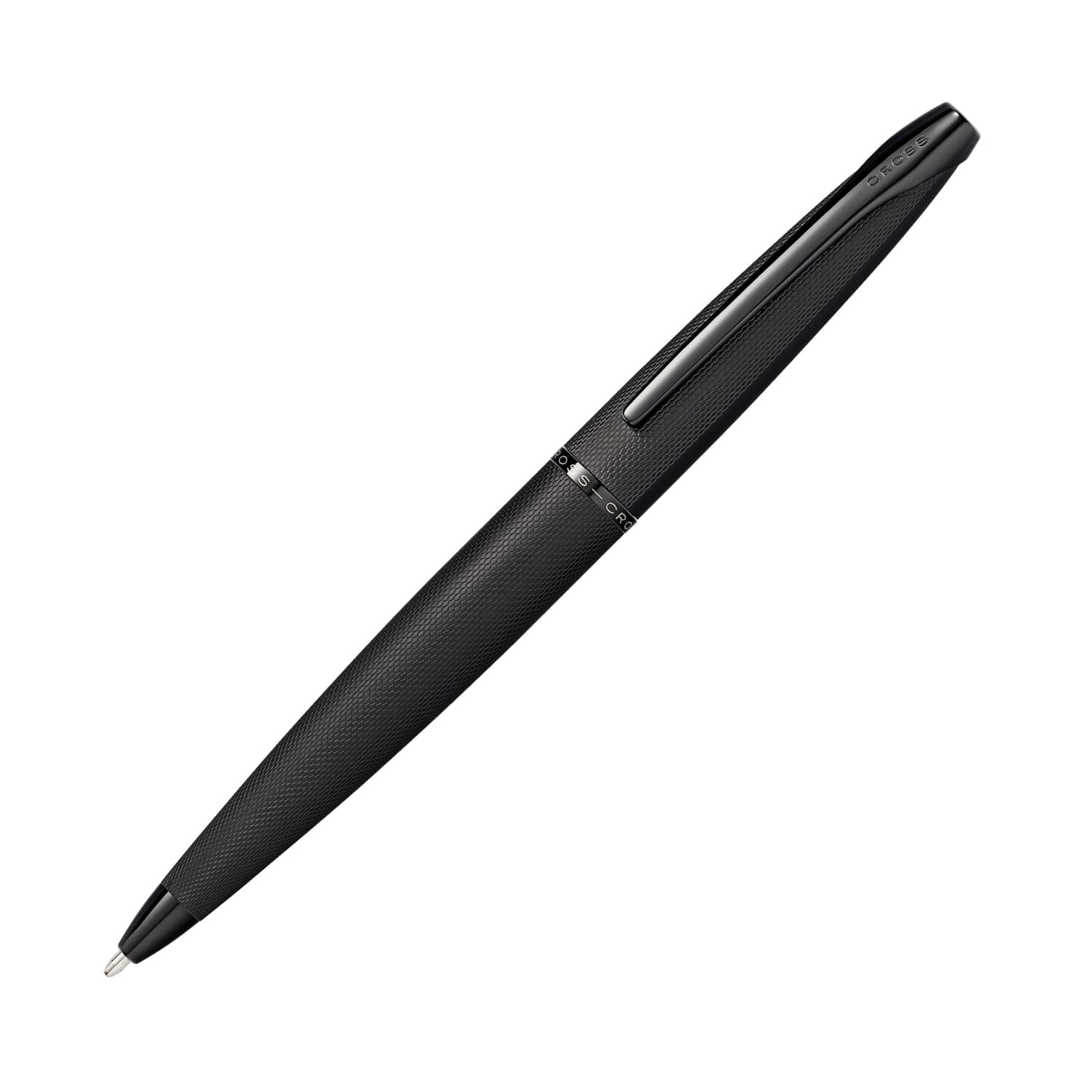 Premium Cross ATX Ballpoint Pen - Brushed Black PVD Coating with Elegant Diamond Etching | Perfect for Office, Business Gifts & Professional Writing