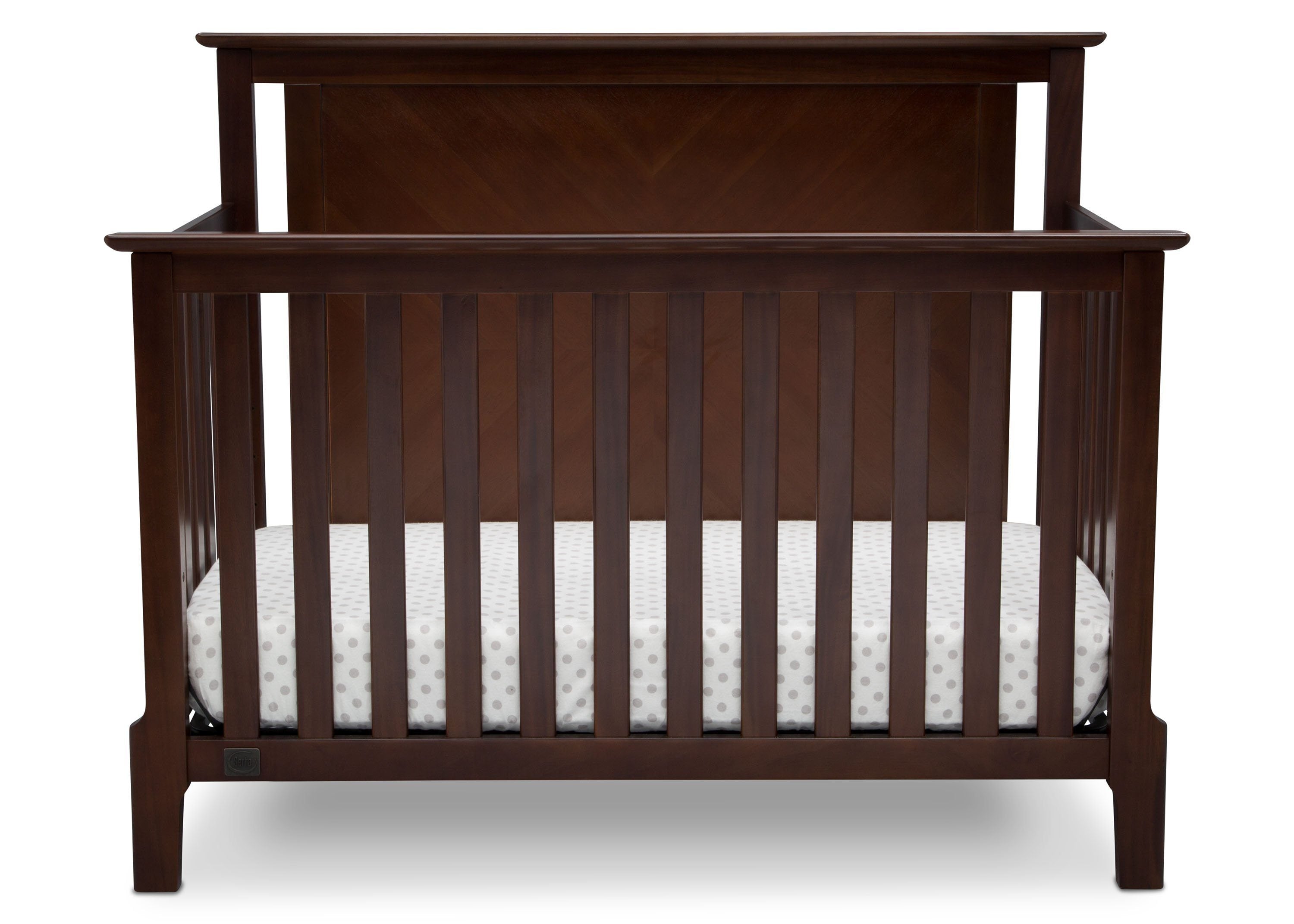 Mid Century Modern 4-in-1 Convertible Baby Crib - Toddler Bed, Daybed & Full Size Bed - Nursery Furniture for Boys & Girls - Perfect for Small Spaces & Modern Homes