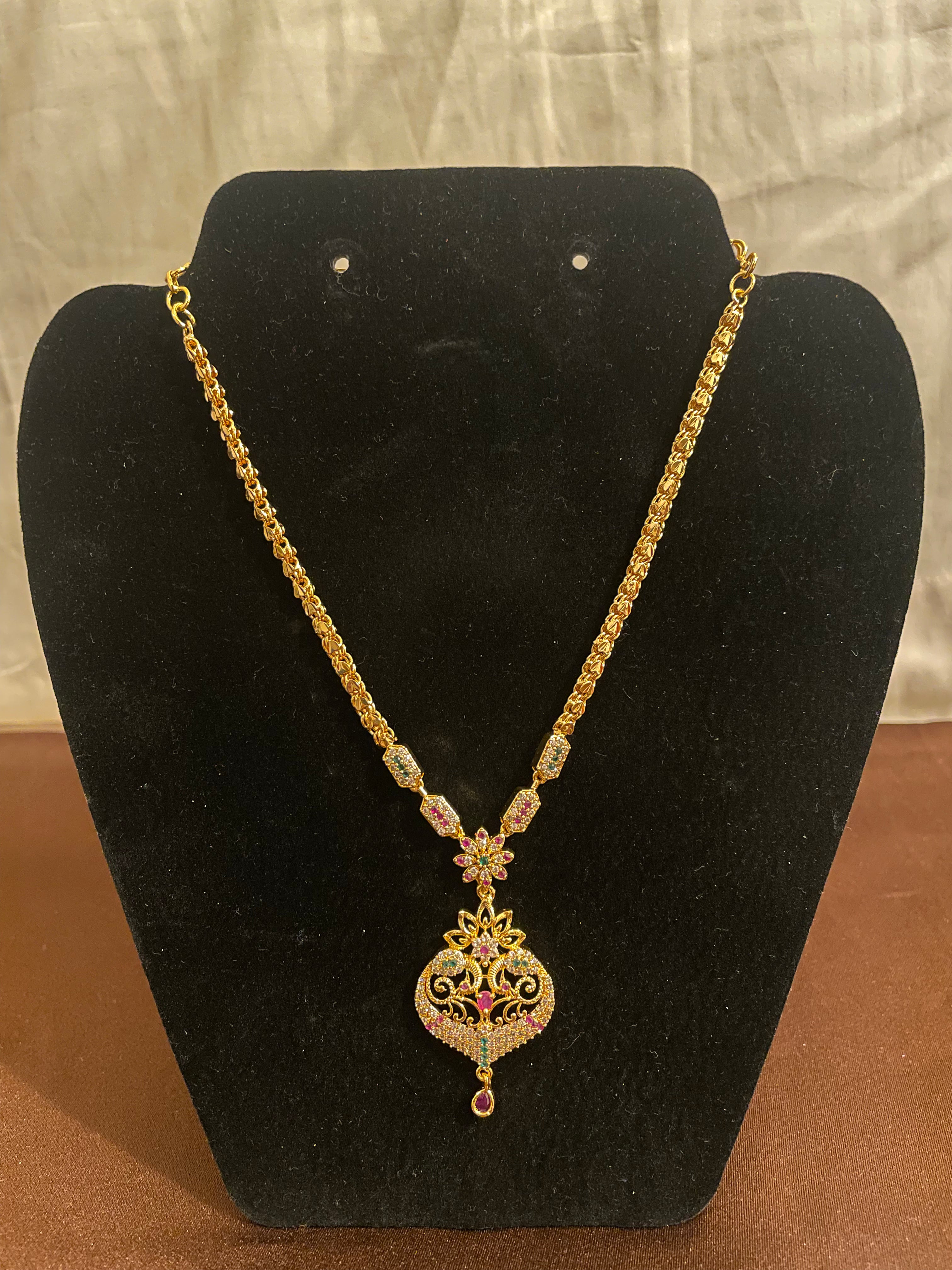 Elegant Gold Plated Multicolor Stone Necklace for Women - Perfect for Parties, Weddings & Everyday Wear