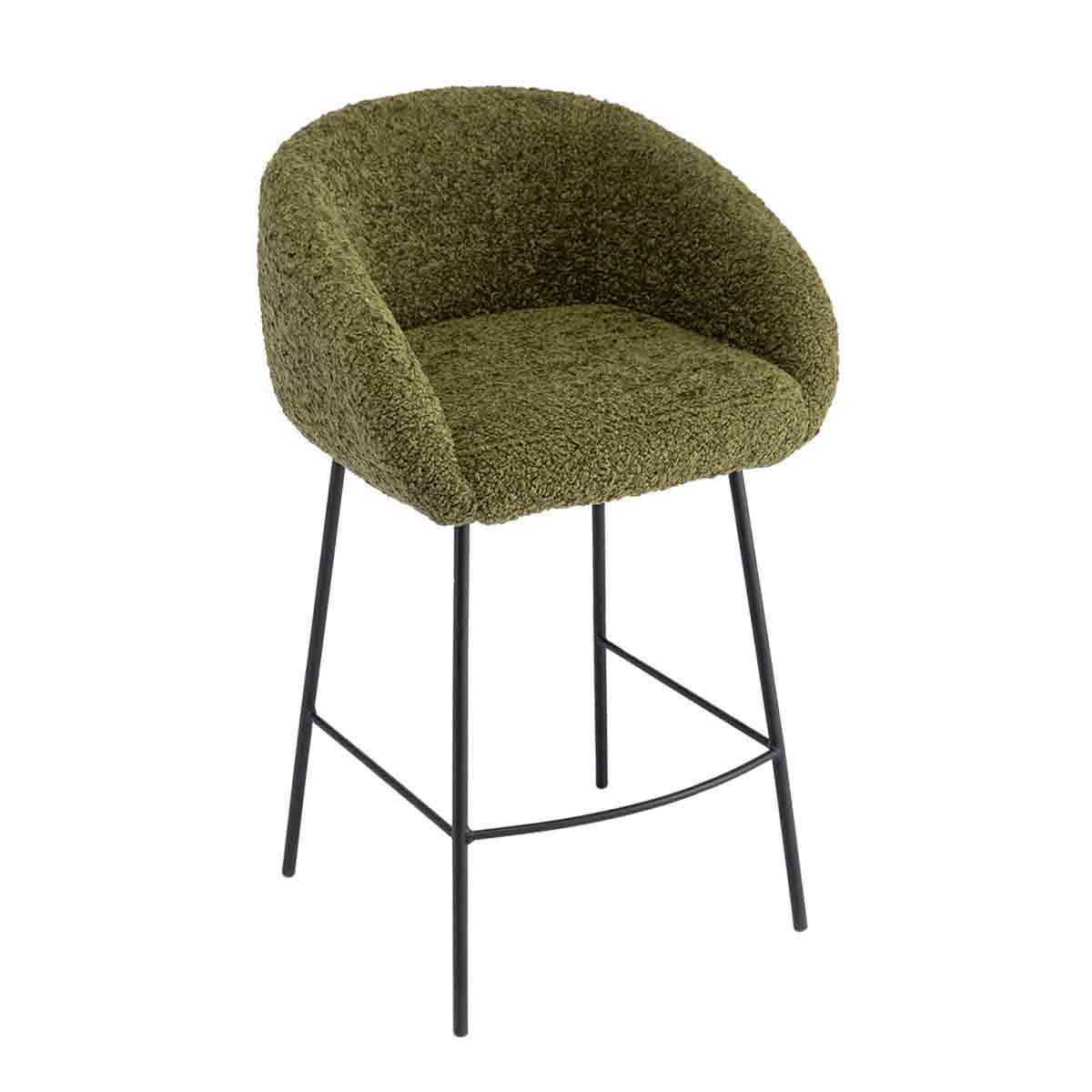 Avalon Fur Bar Stool - Soft & Stylish Counter Height Stool with Plush Faux Fur Seat - Perfect for Home Bar, Kitchen Island, or Breakfast Nook - Modern & Comfortable Seating for Dining & Entertaining