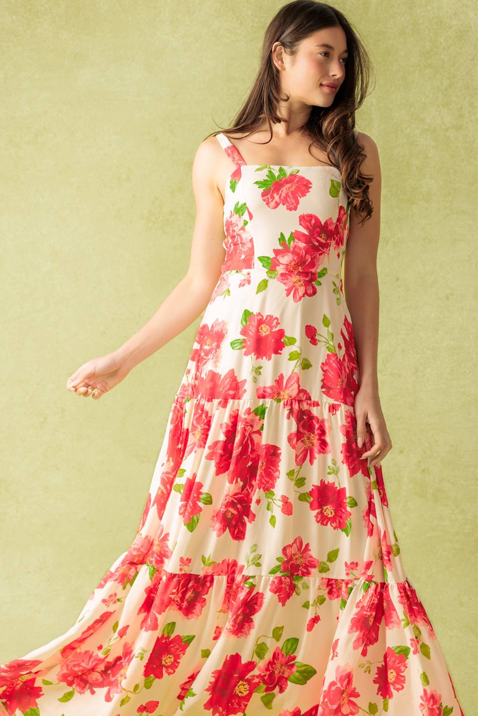 Elegant Red Floral Maxi Dress for Women | Summer Boho Chic Long Dress | Perfect for Beach Vacations, Weddings & Date Nights
