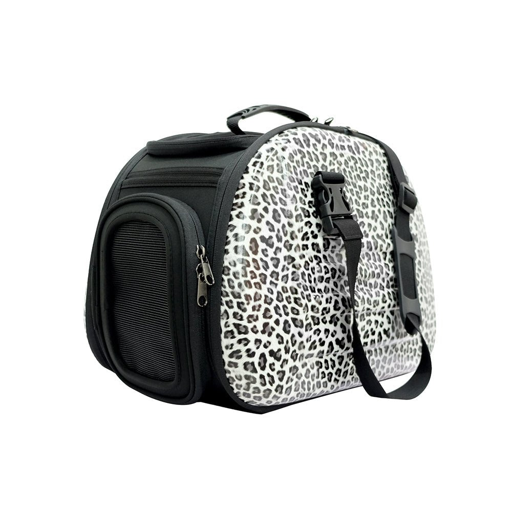 Classic Eva Pet Carrier Leopard Print - Durable & Lightweight Travel Carrier for Small Dogs & Cats - Perfect for Airplane, Car Rides & Vet Visits