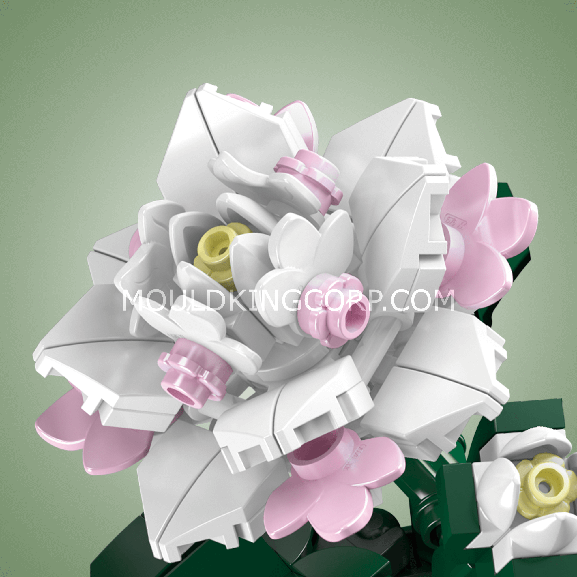 Mould King 24007 Camellia Flower Building Blocks Set - 127 PCS Creative DIY Home Decor for Living Room, Office & Gift Ideas