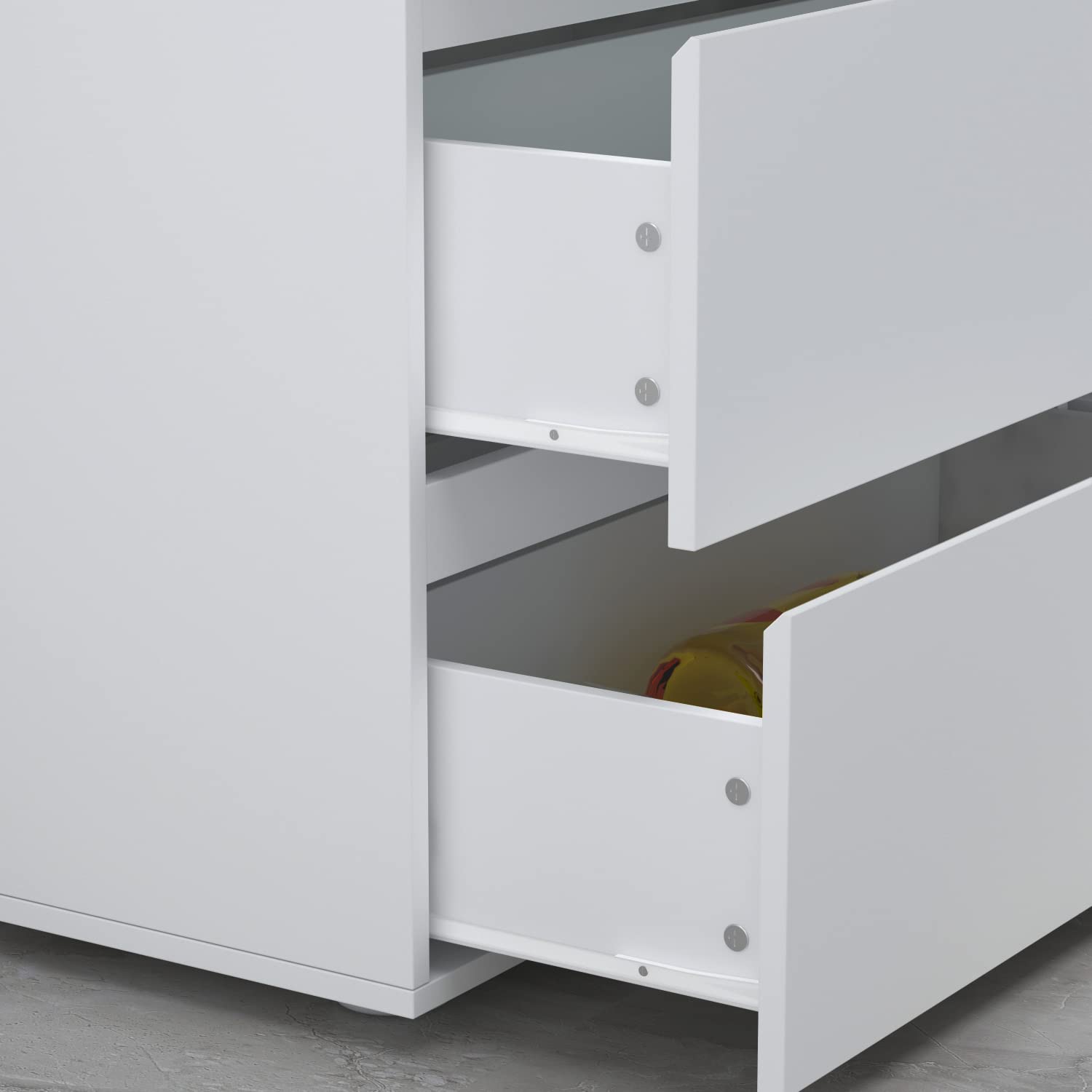 AIEGLE 6-Drawer Dresser for Bedroom - White Modern Handle-Free Wooden Chest with Smooth Pop-Out Drawers, Storage Organizer (59