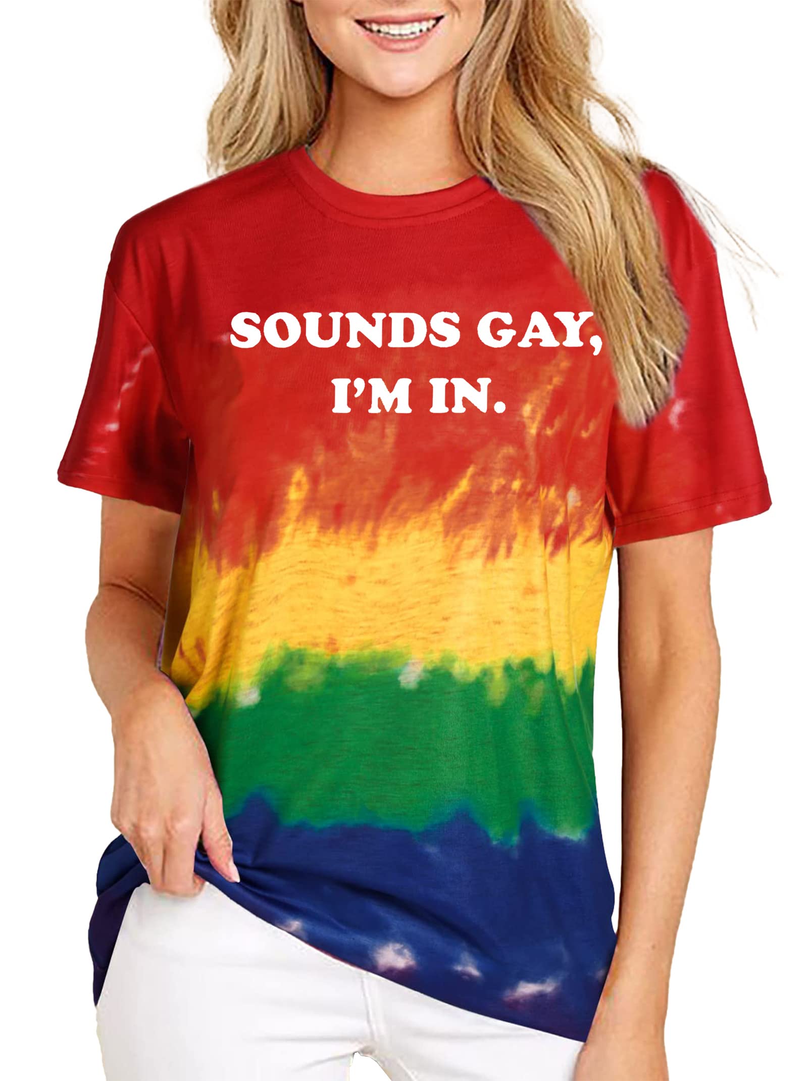 Pride T-Shirts for Women - Rainbow Heart Graphic Tees | LGBT Casual Short Sleeve Tops for Everyday Wear & Pride Events